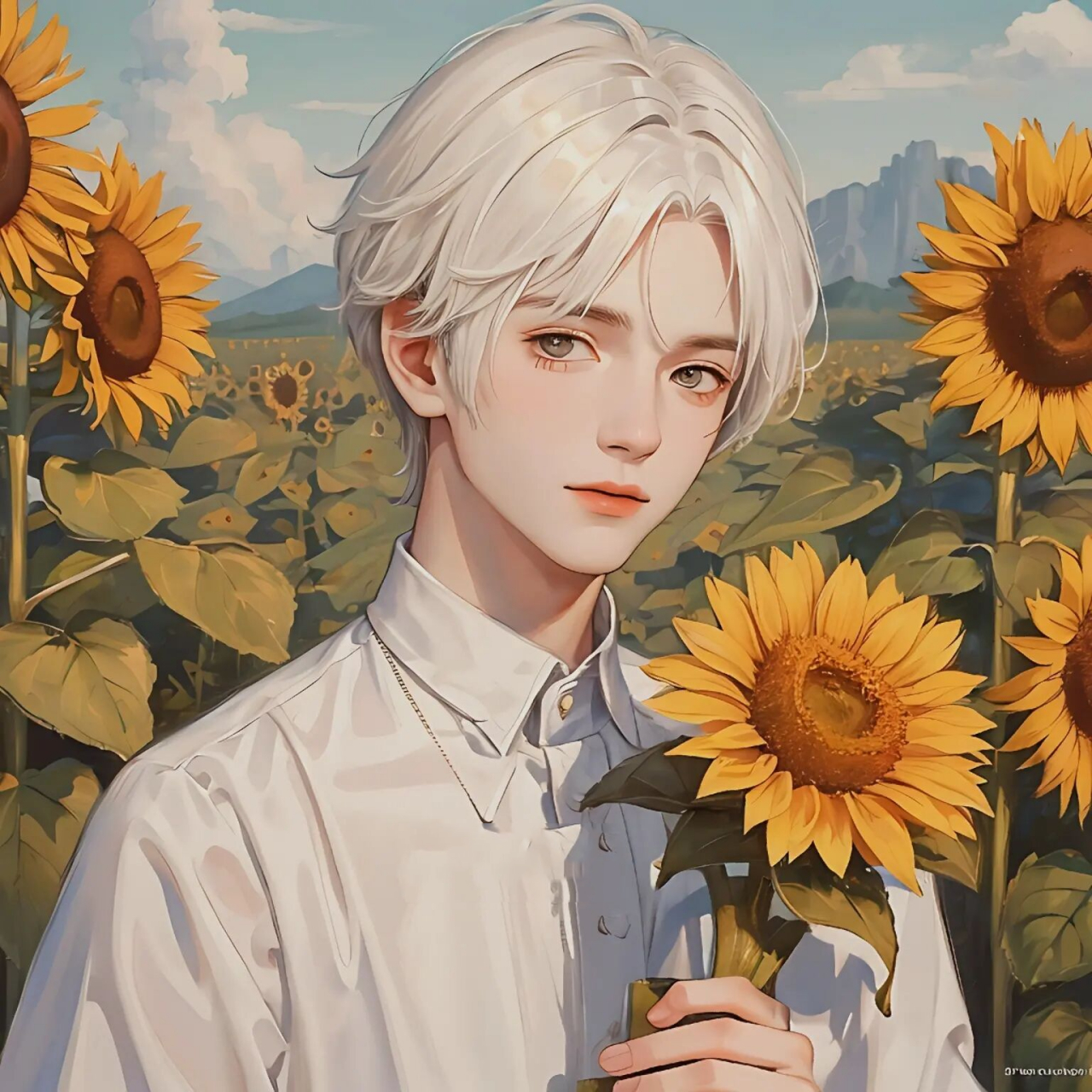 向日葵男孩 男粉也得宠,向日葵男孩头像来了,可以搭配向日葵女孩做