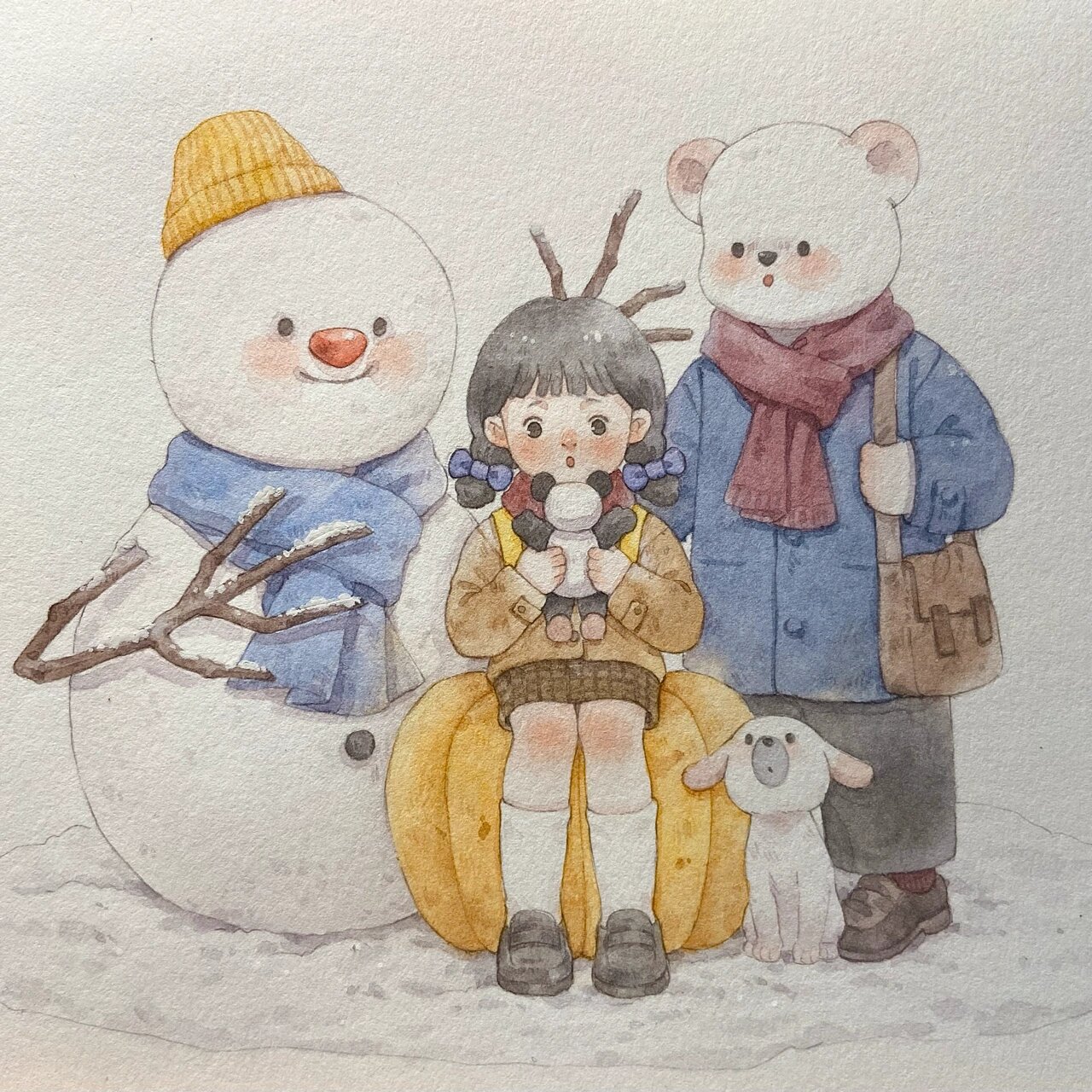 下雪的画简单图片