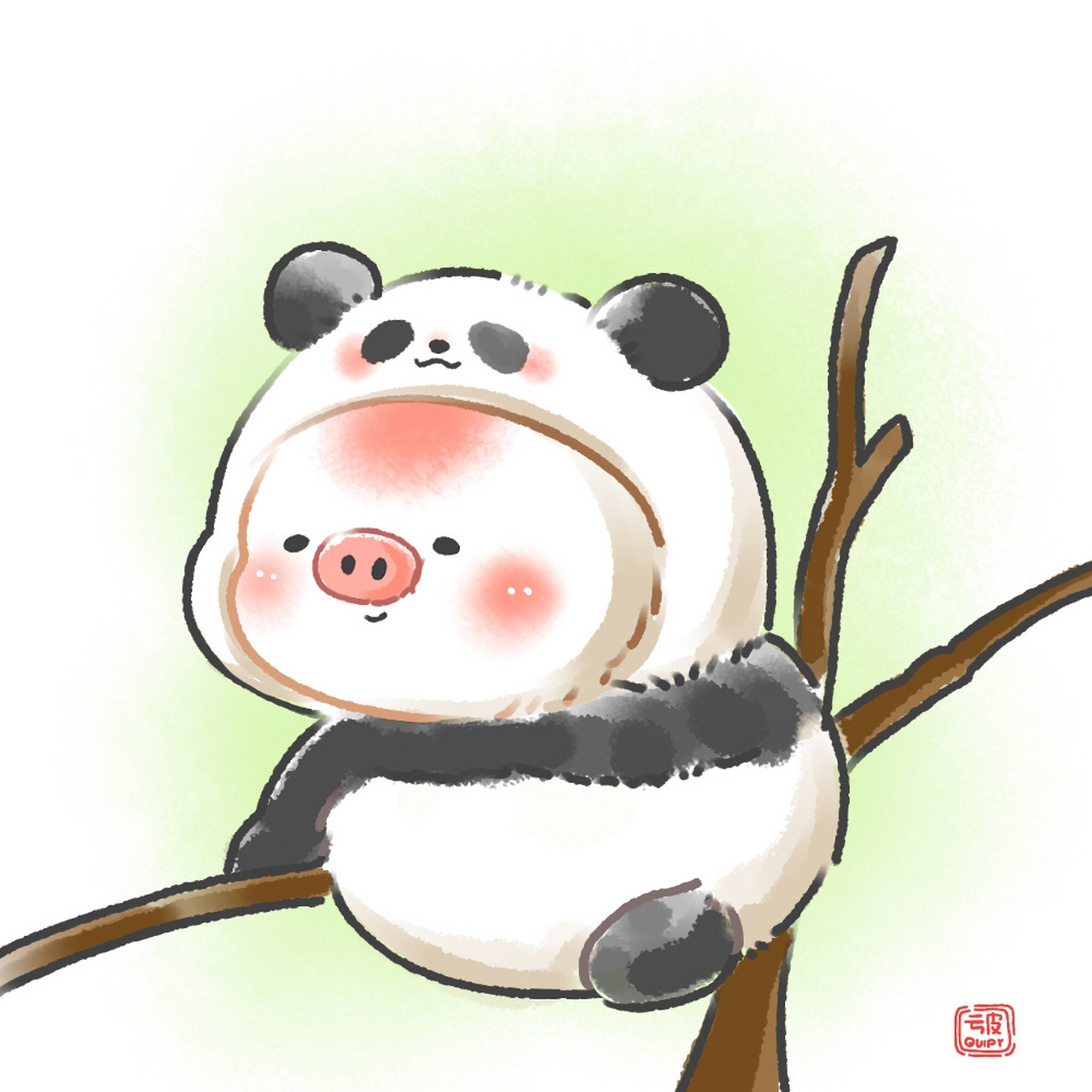 情侣头像 | 大可爱国宝猪猪 可爱正常营业中