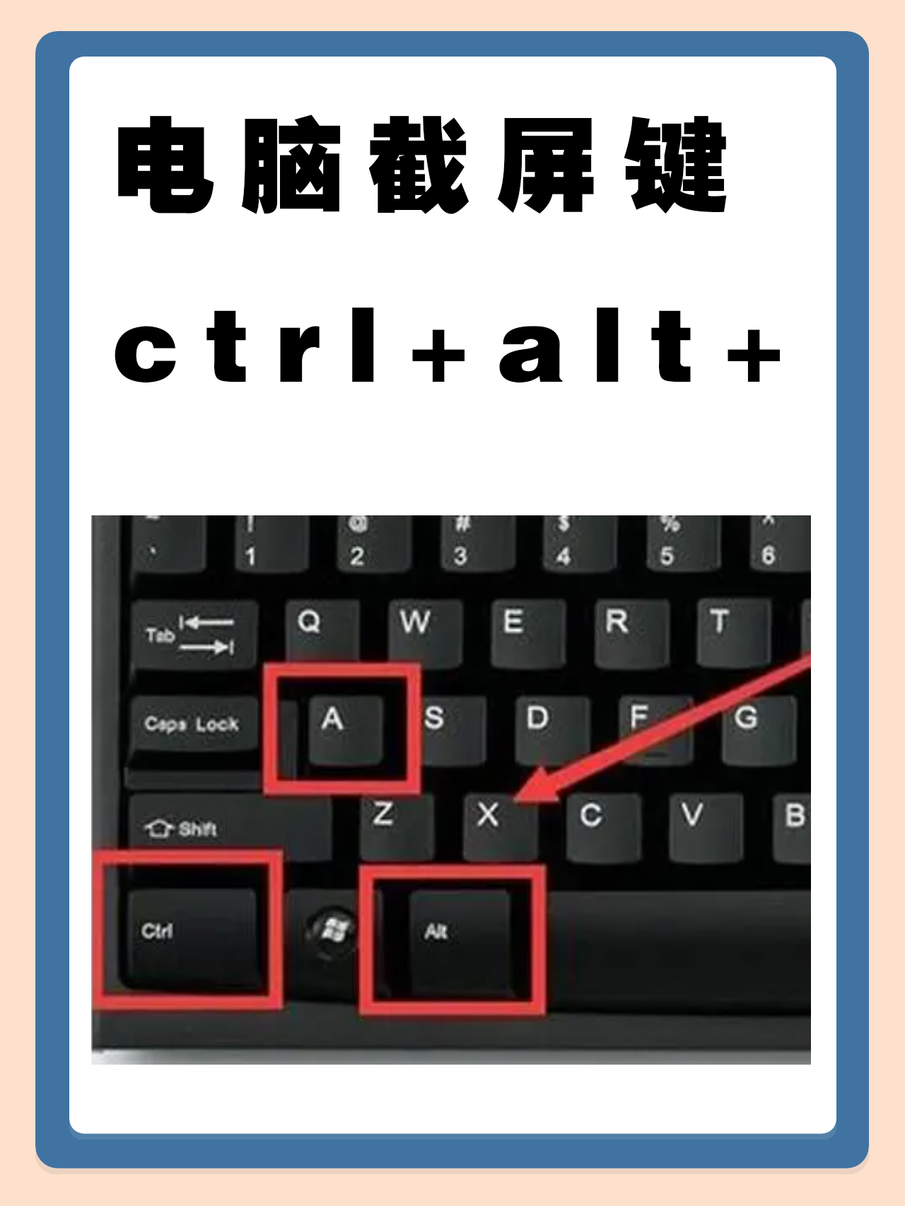 电脑截屏键ctrl alt