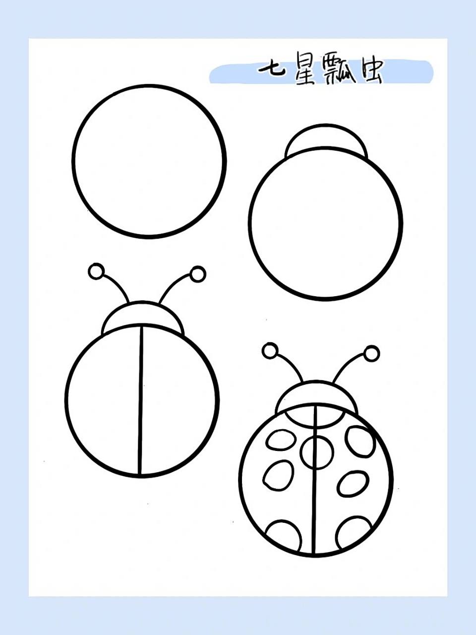 简笔画|七星瓢虫47/100 949494