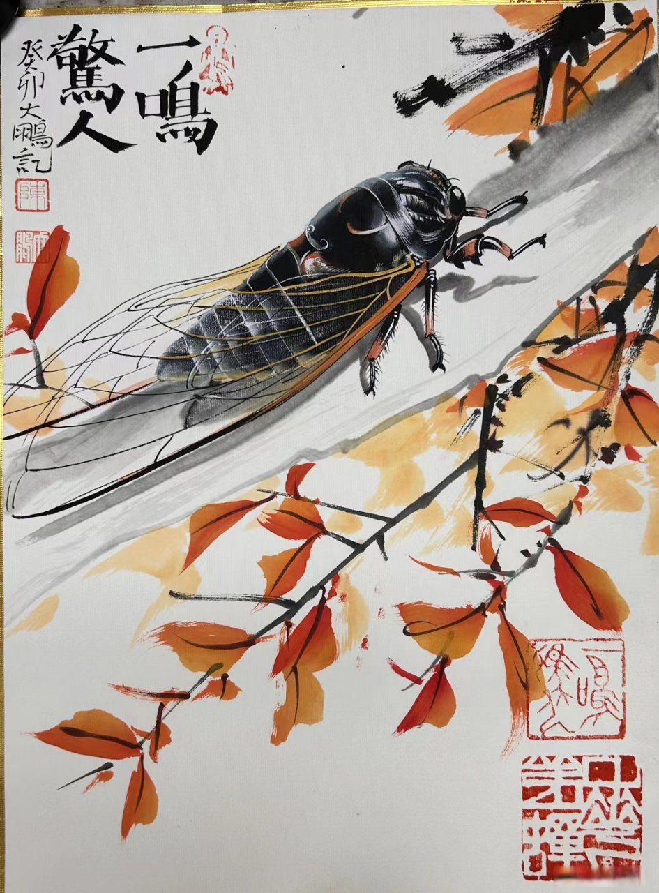 陈大鹏老师的大知了#艺术##书画