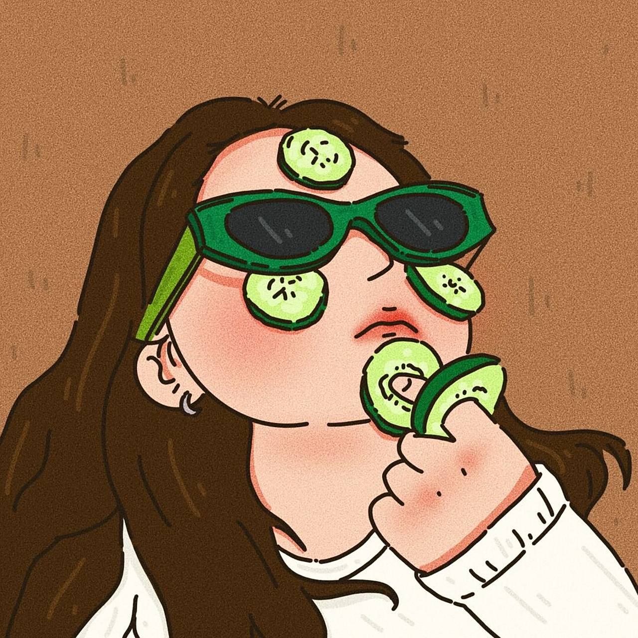 可爱头像/96//播放夏日短片 夏天来啦!要开始敷黄瓜咯!