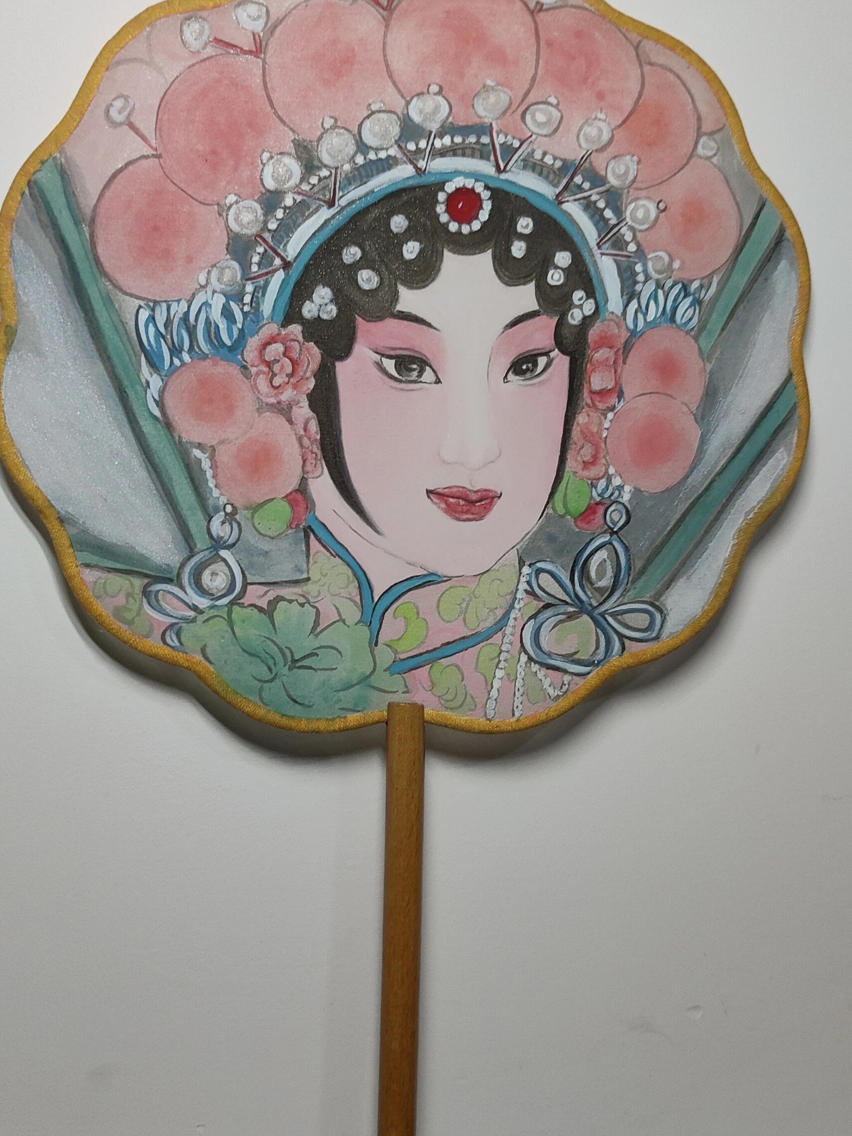 真丝熟绢——戏曲人物团扇