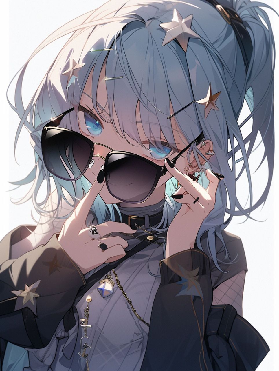 无所谓我好酷 带墨镜酷酷动漫女孩头像