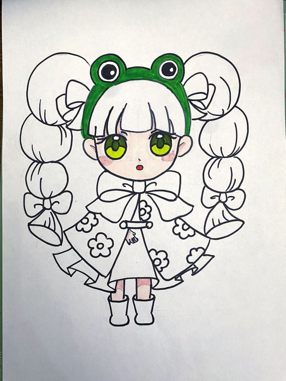 动漫女生 #卡通画# #马克笔# #儿童画# #动漫# #动漫女生# #二头身