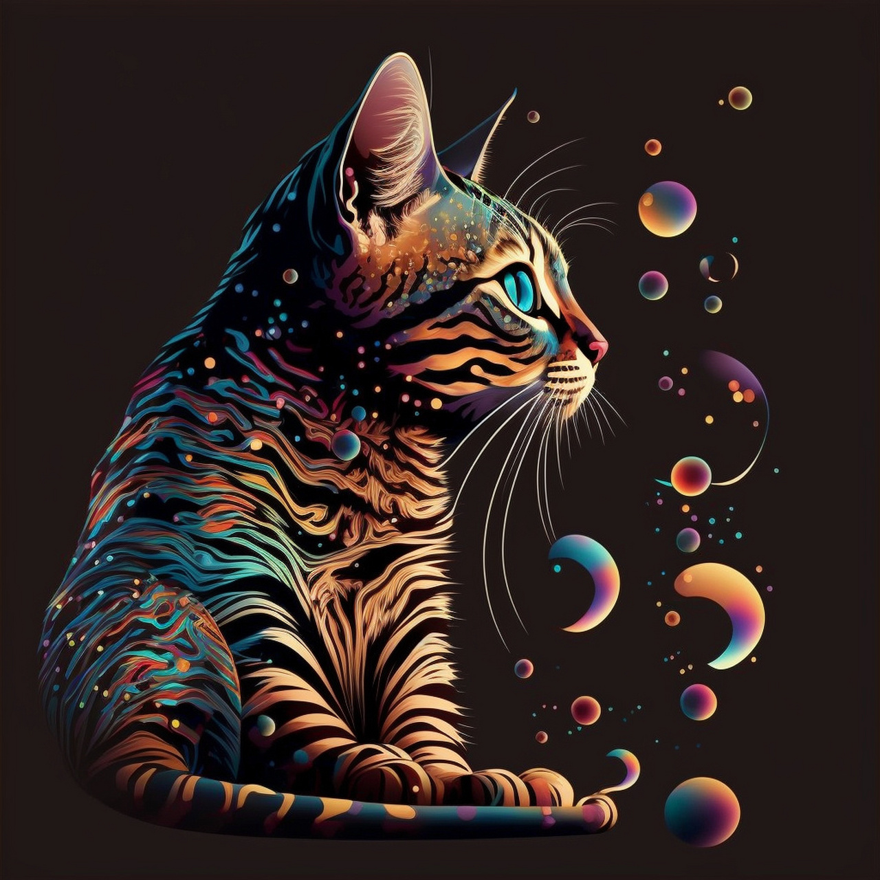 彩色豹猫|ai头像 一组豹猫