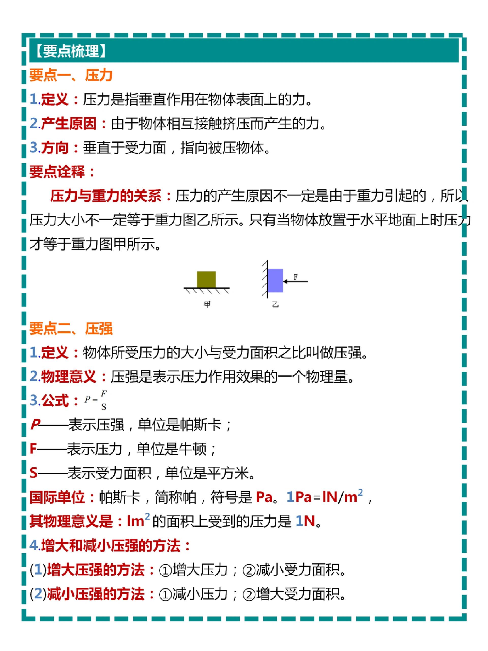 压强知识点归纳总结图片