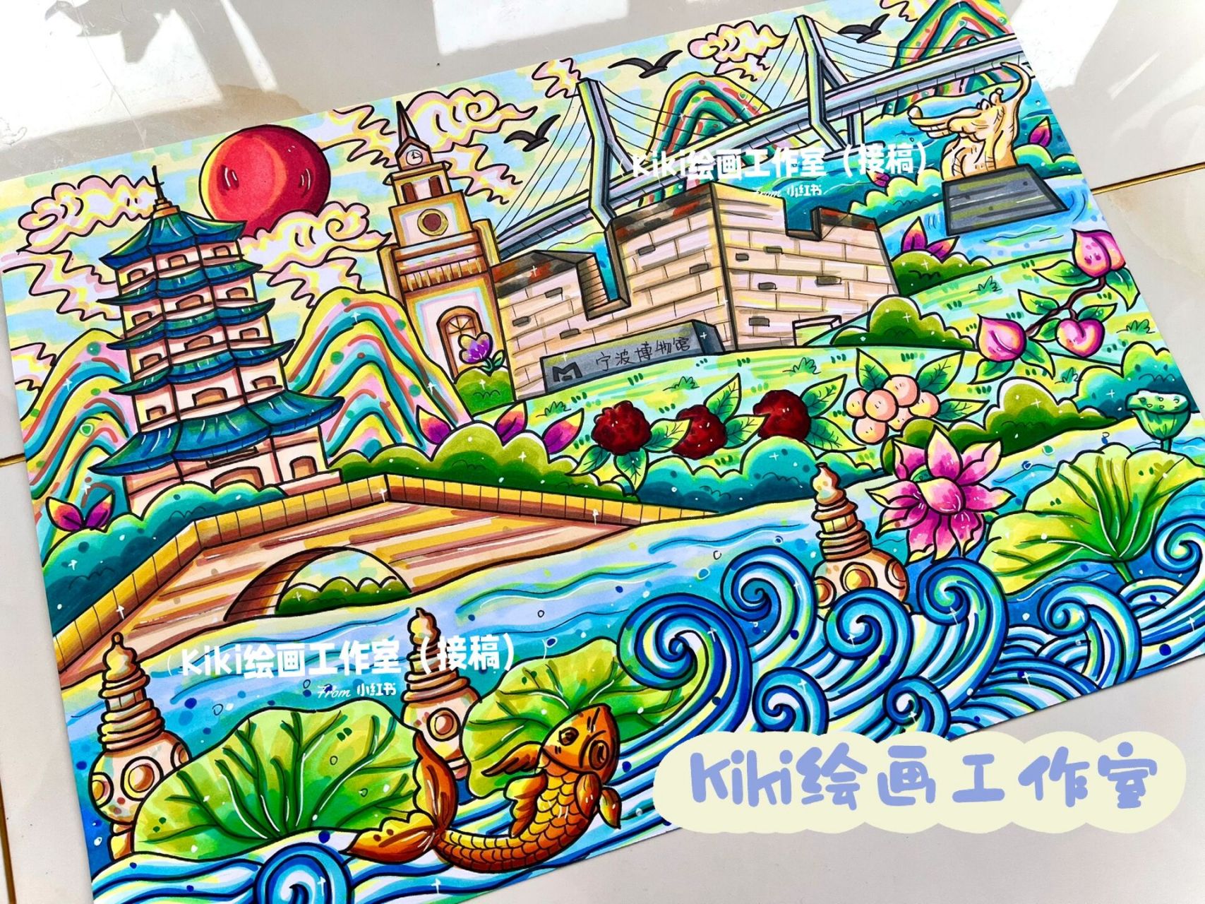 原创《绿色城市 美好家园》在浙里,绘画 绿色城市,美丽宁波91在浙里