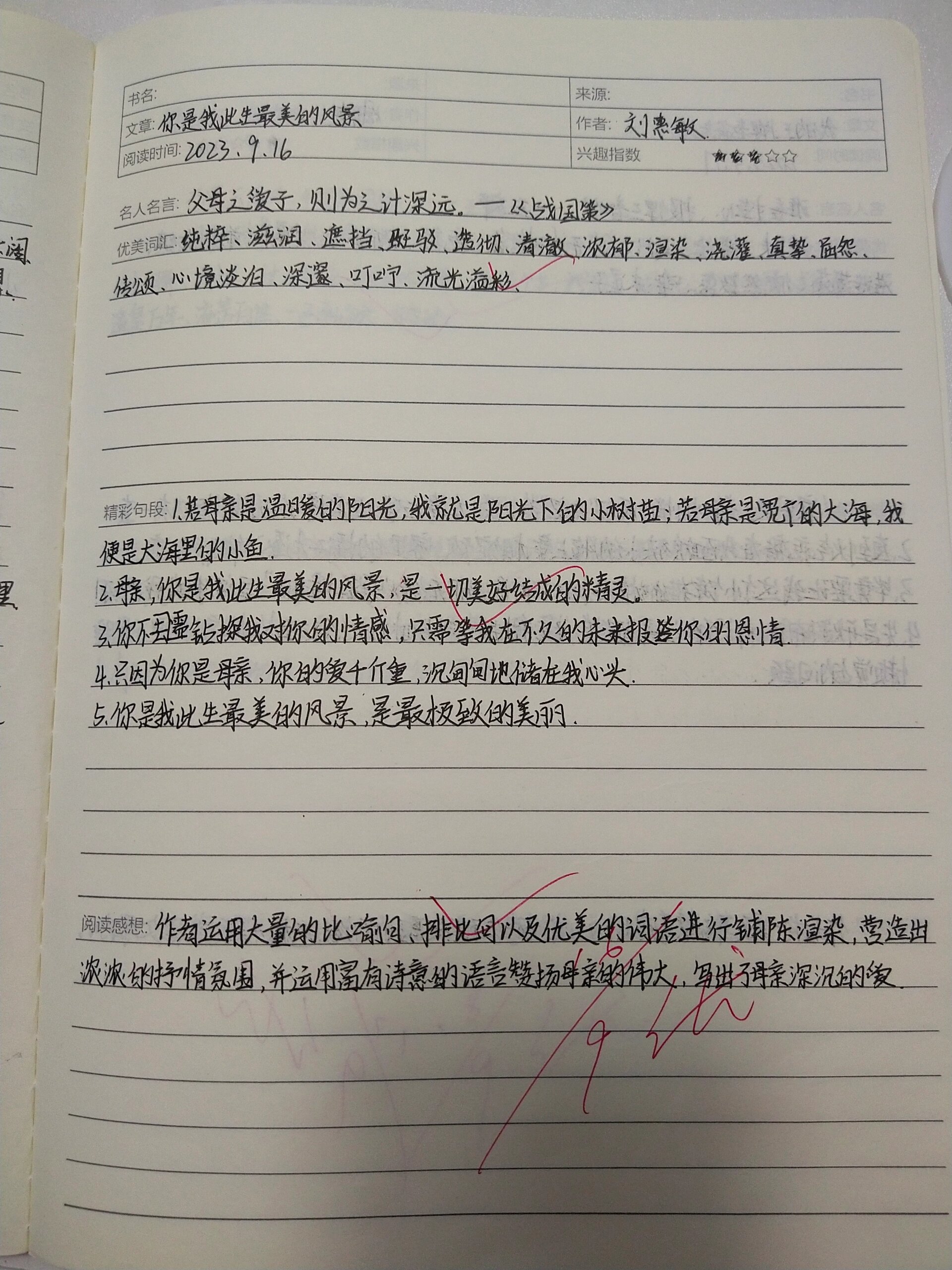 摘抄 好词77好句77感想