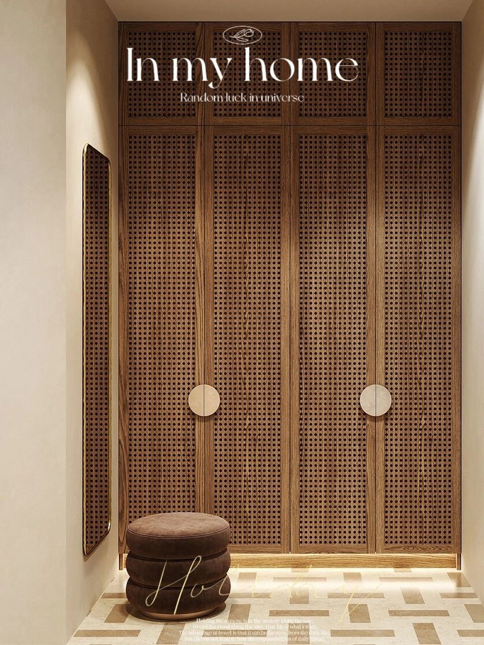 78 「关于玄关柜」 94藤编中古风玄关柜,做了上下分段设计,轻松