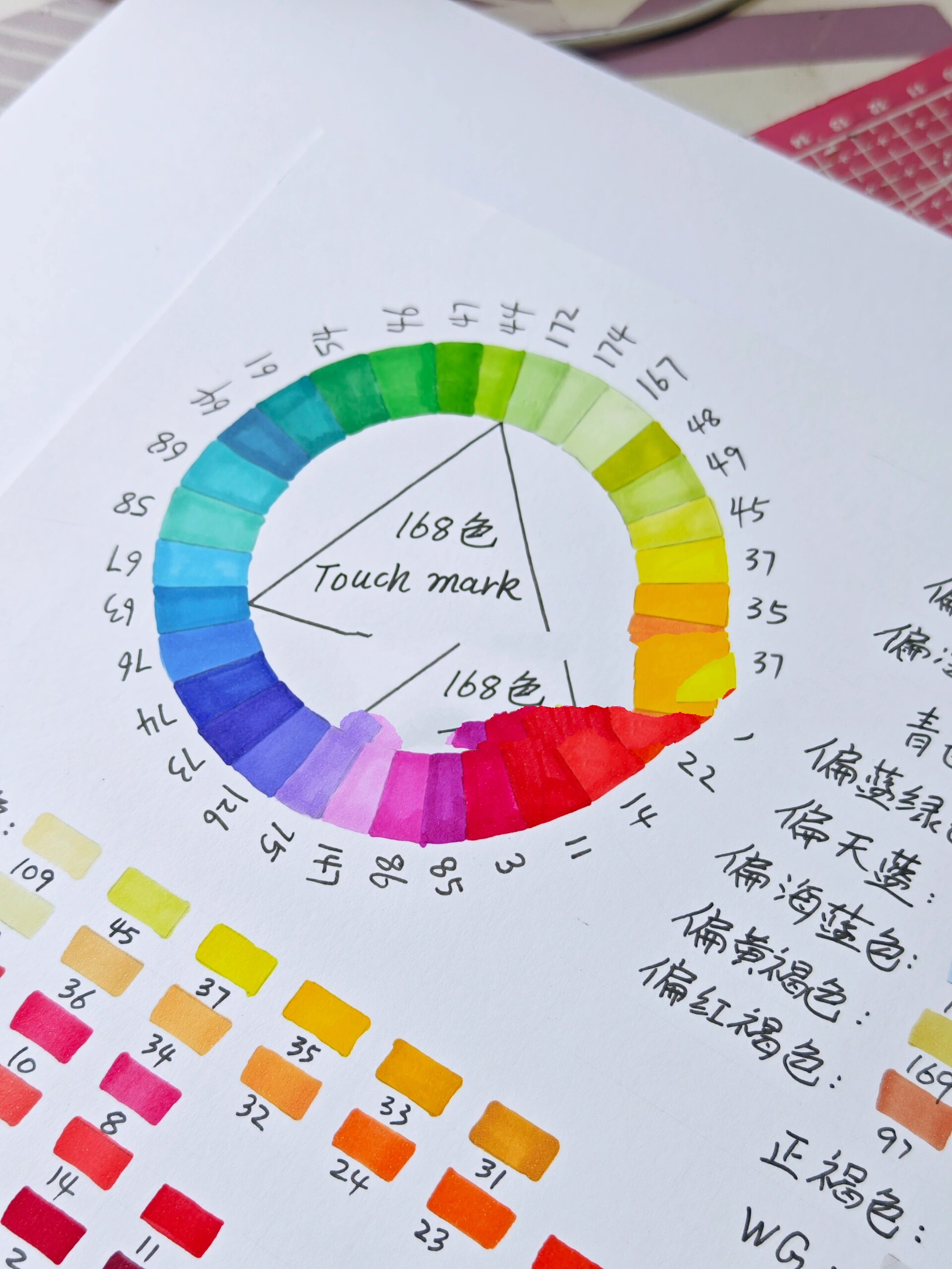 touch mark 168色马克笔色卡
