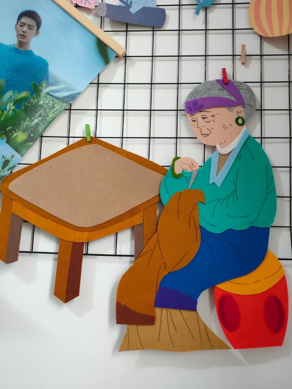 不织布手工环创墙贴片之古代寓言故事 慈母手中线,游子手上衣~后面几