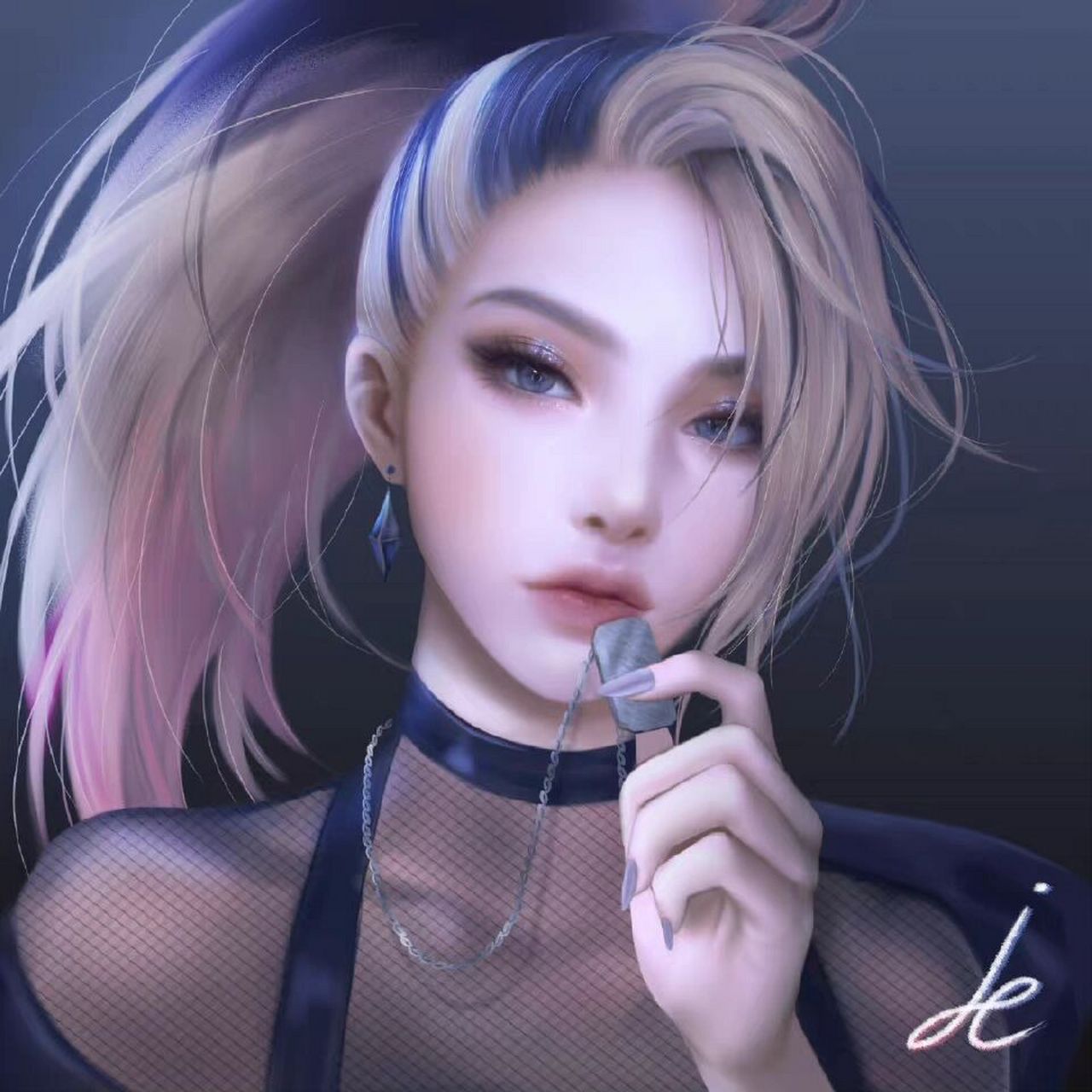 英雄联盟lol九尾妖狐阿狸头像壁纸分享 插画师:twi pin__ker