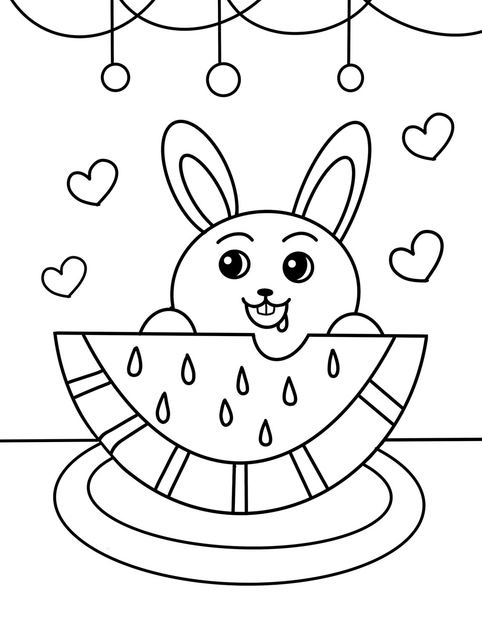 可爱的兔子 西瓜91 儿童画 创意画 简笔画 #儿童简笔画# #创意儿童