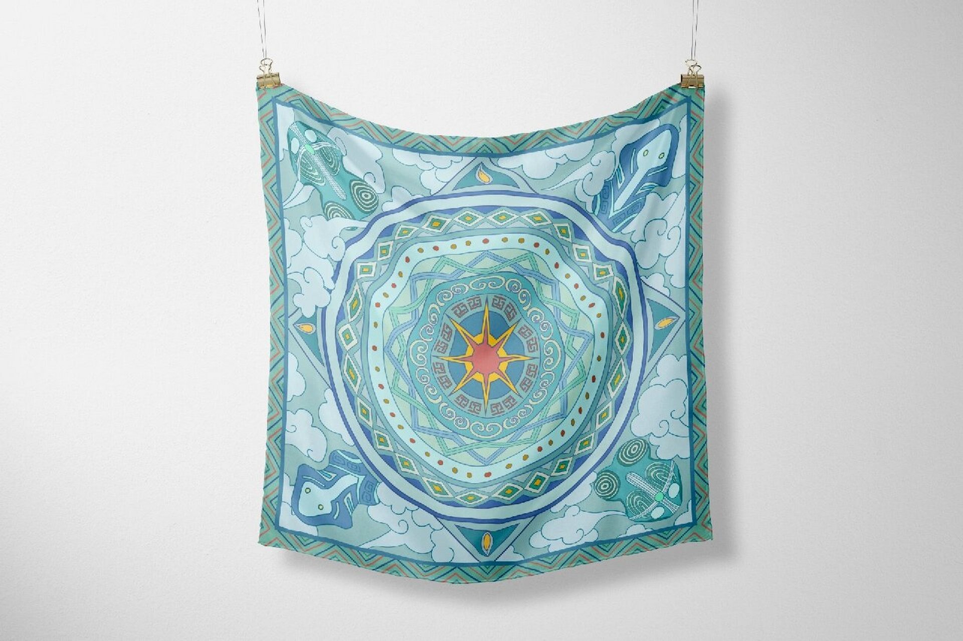 广西铜鼓纹样文创设计 设计说明: 该作品为广西非遗壮族铜鼓鼓面纹样