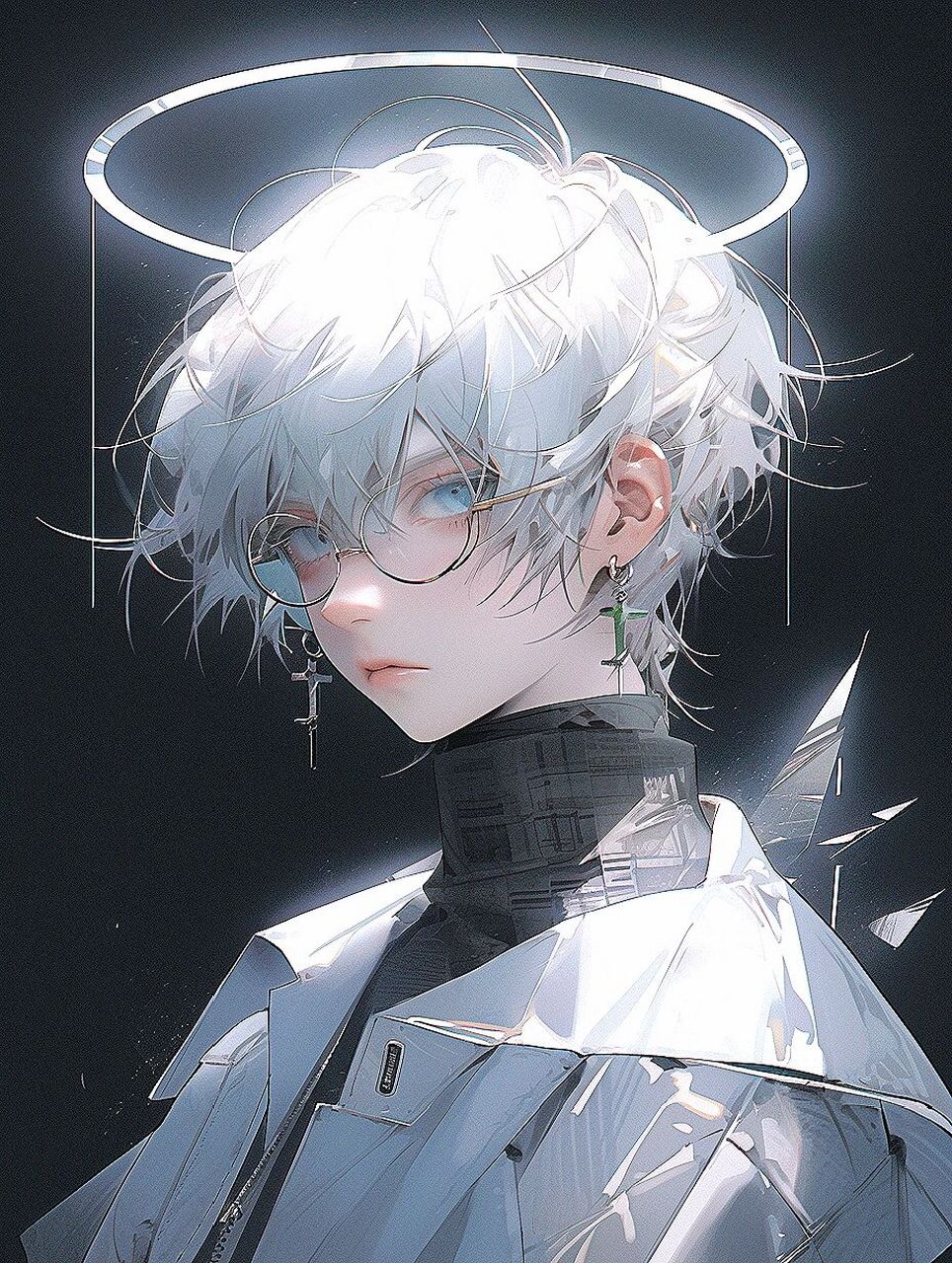 白发天使少年,帅气男生头像壁纸 想要被拯救吗?