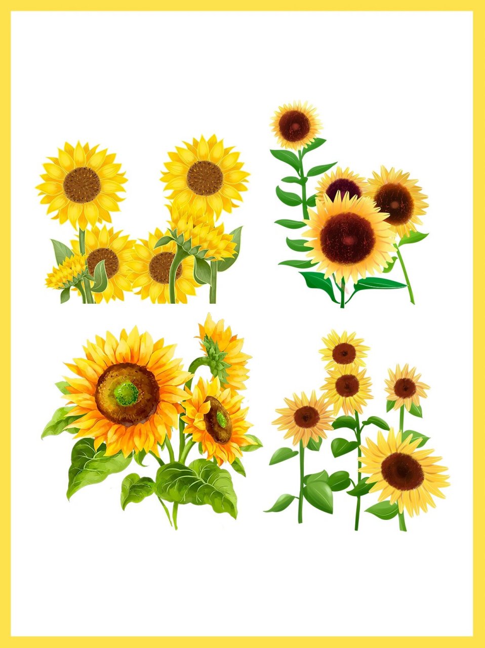 97手绘向日葵素材|免抠png.
