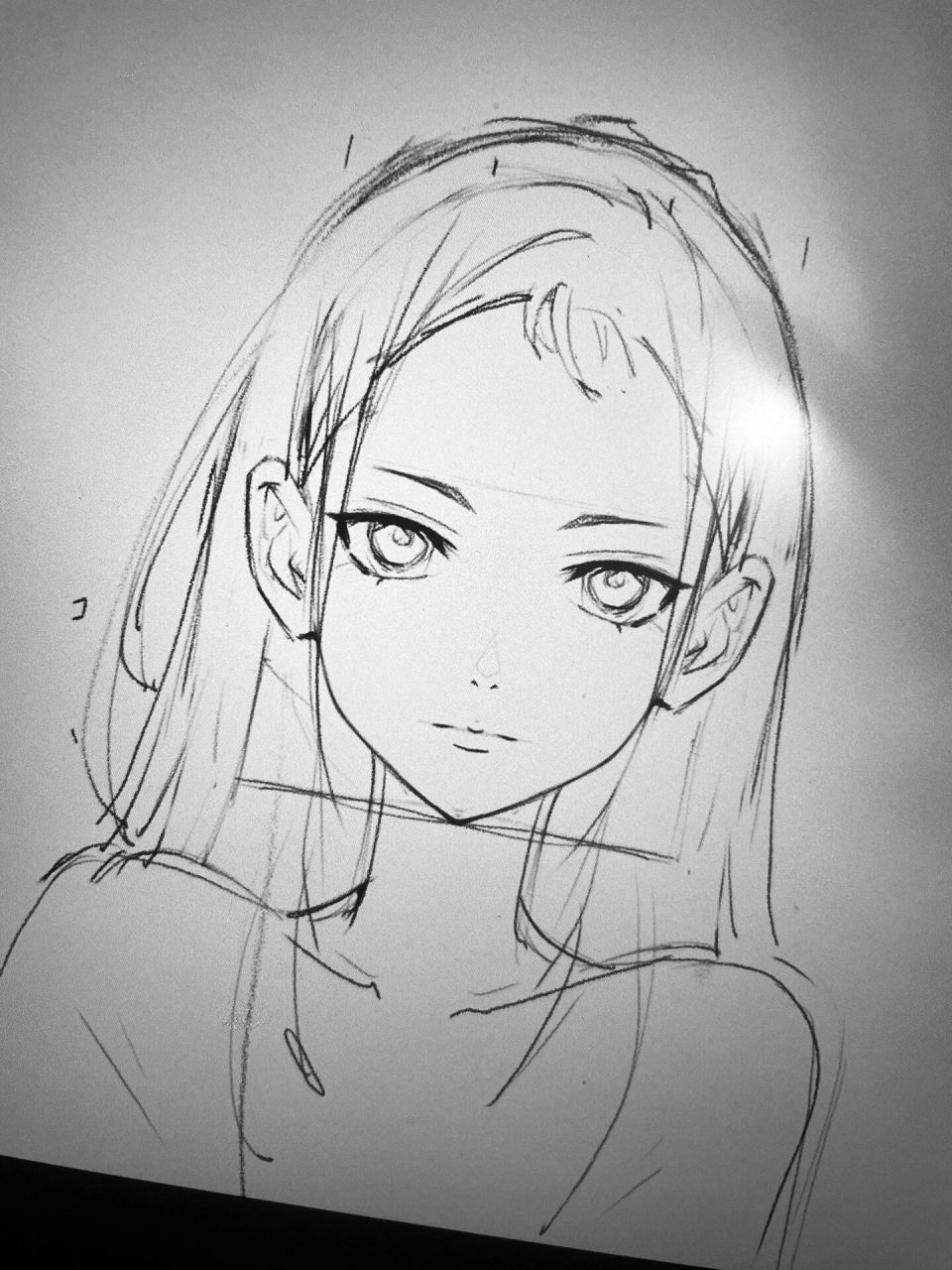 正脸母版 画了一个标准的脸的正视图,可以拿去用