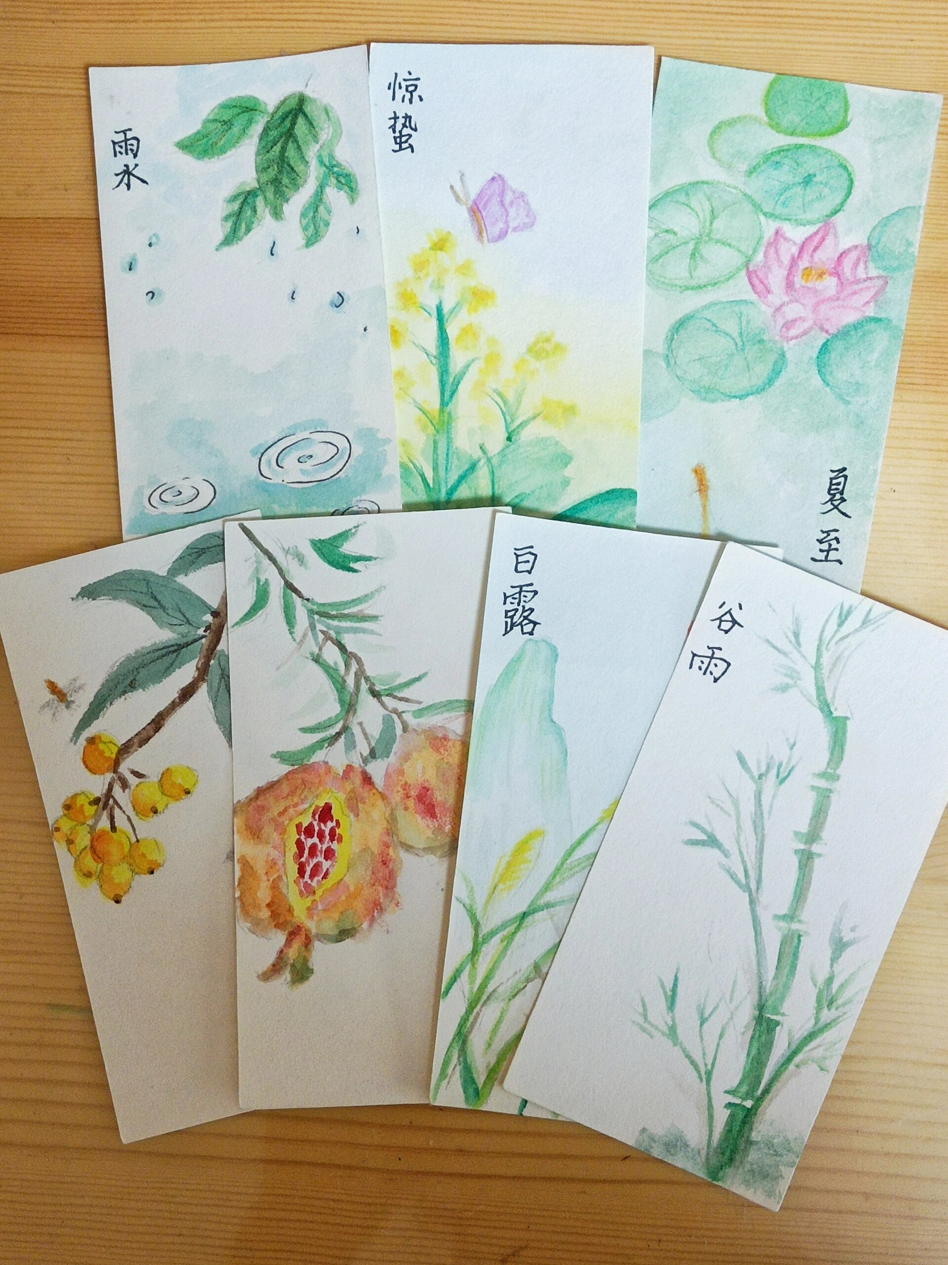 手绘24节气书签92 历时一天 部分临摹 部分自己创作