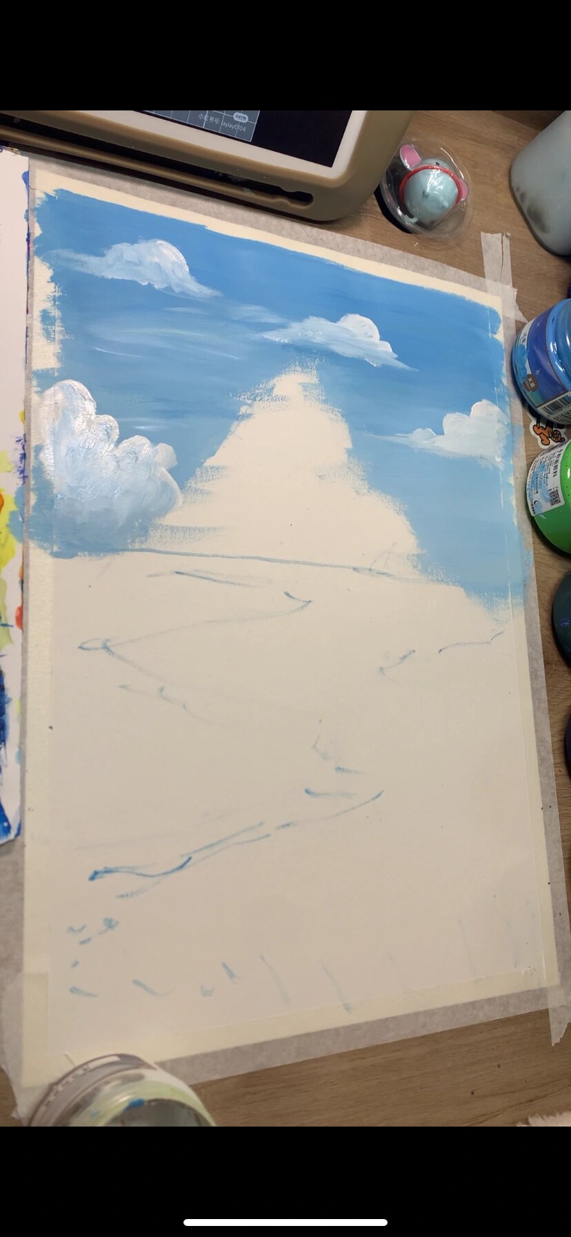 儿童水粉|雪山7215