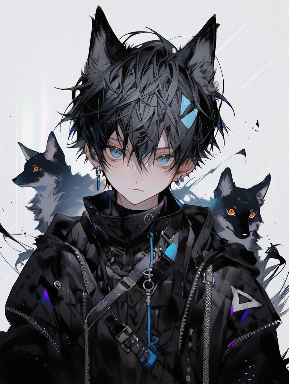 帅气狼崽子 | 动漫男生头像壁纸插画素材