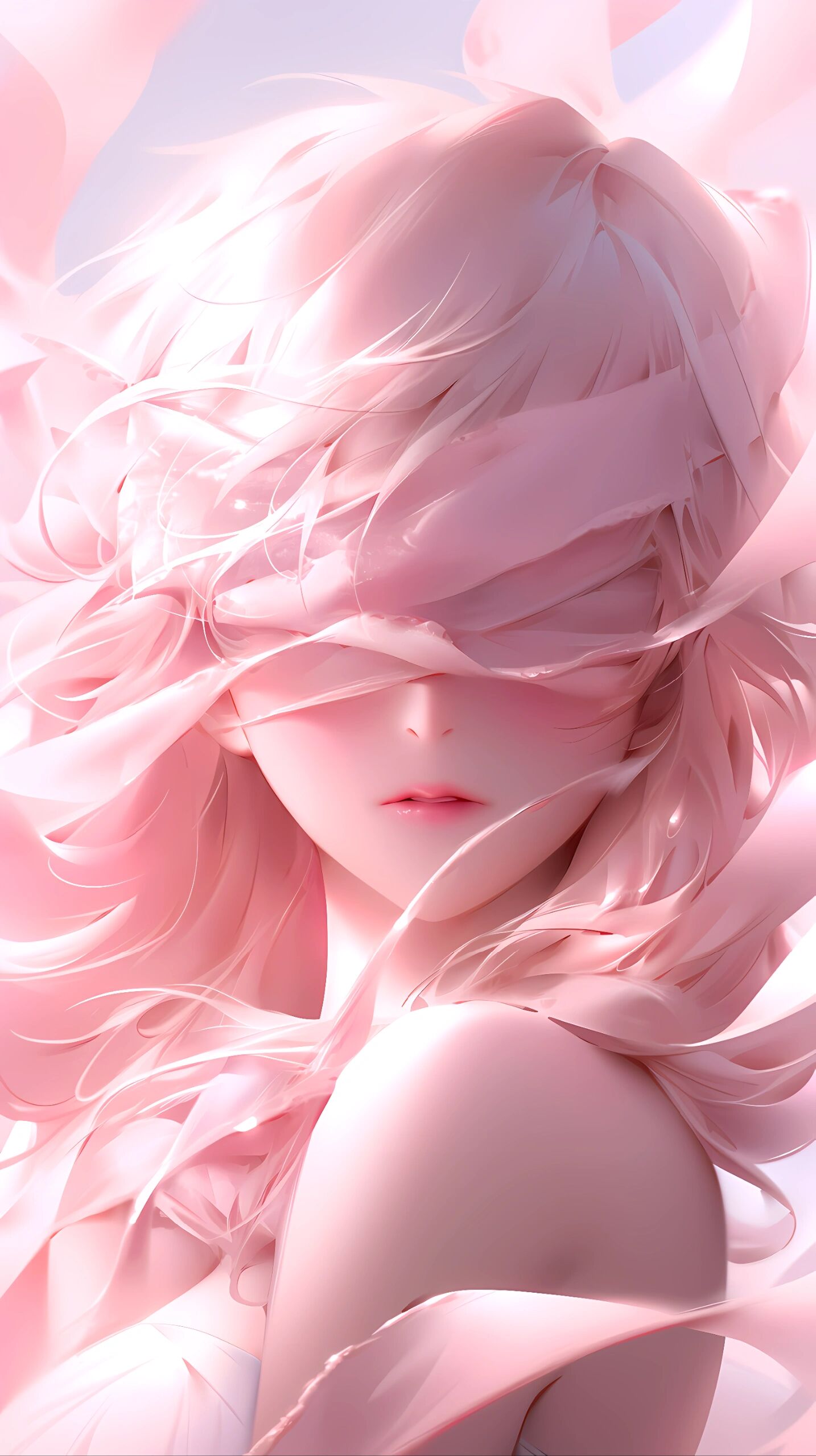 手机壁纸蒙眼少女