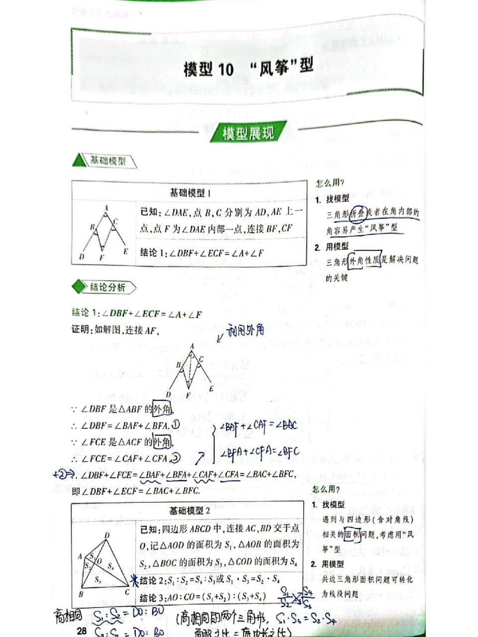 【万唯几何模型】模型10—"风筝"型            三角形折叠会在内部