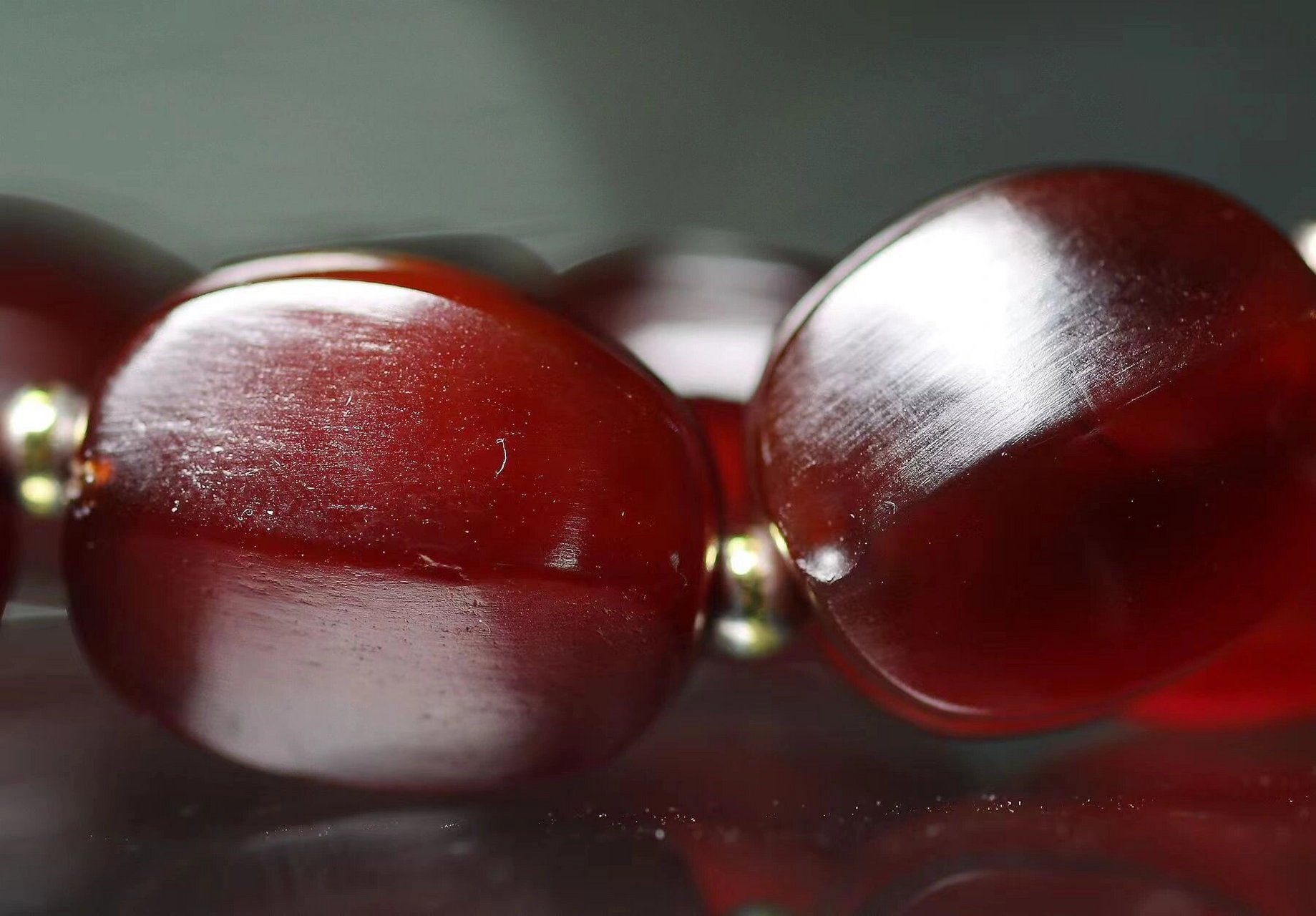 色泽红润玛瑙龟背珠