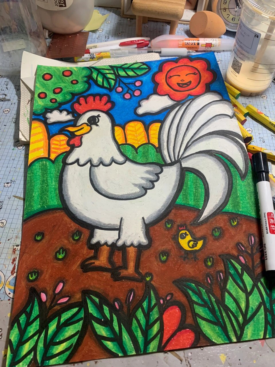 幼儿简笔画:大公鸡