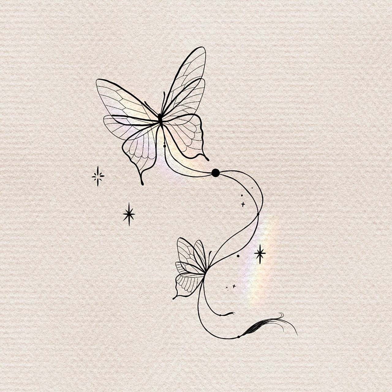 黑白简笔画70/100|蝴蝶 新生入门手绘附过程 这两天又陷入了加班危机