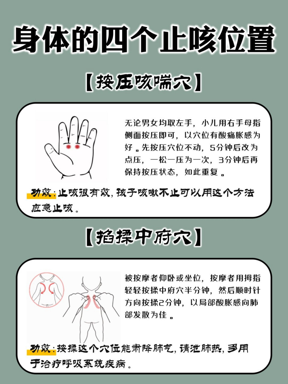孩子咳嗽的时候很多中医会推荐使用穴位按摩的手法缓解,对于不推荐用