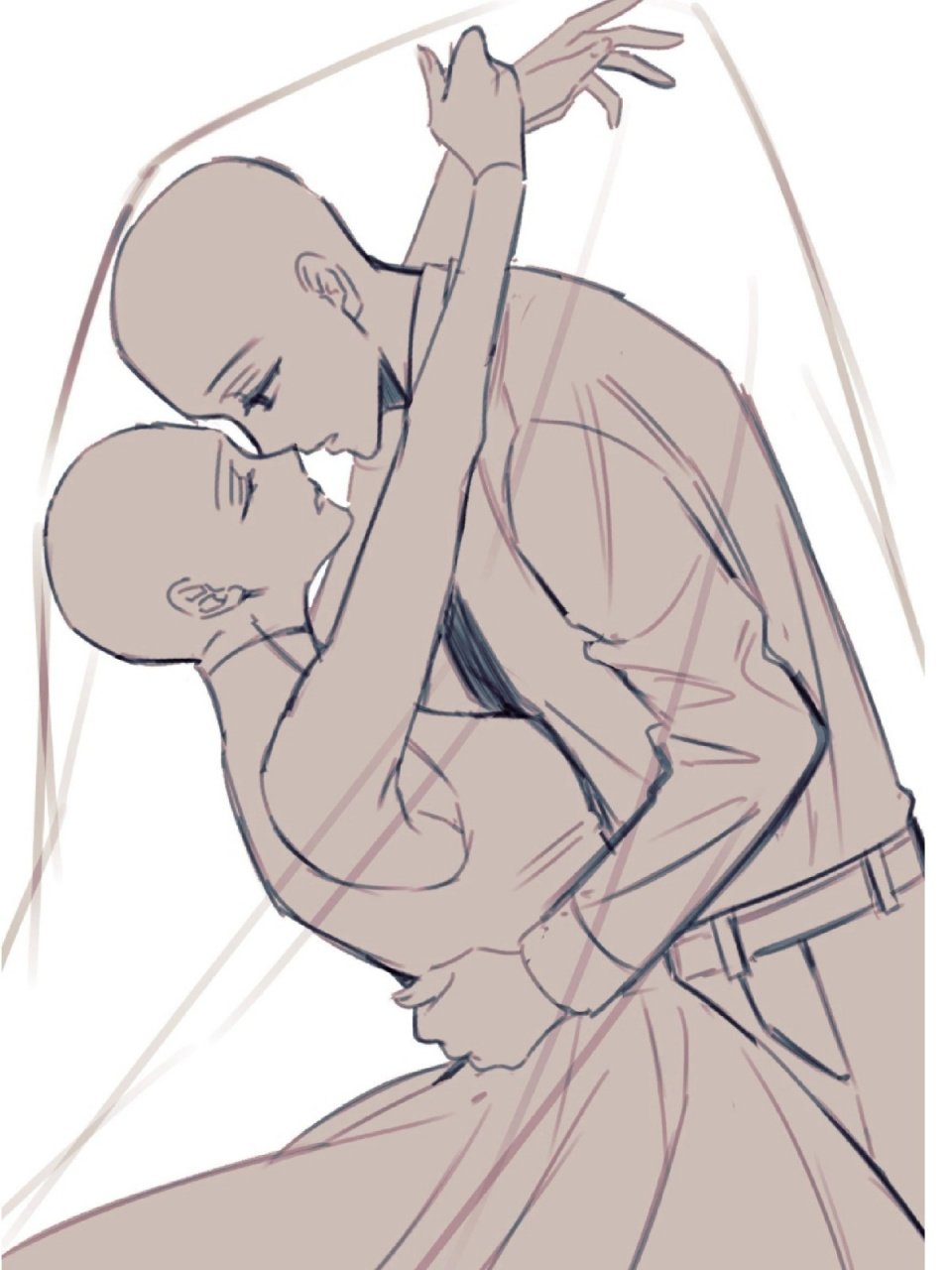 【绘画素材】双人互动素材参考75 今天分享第二波双人互动素材啦