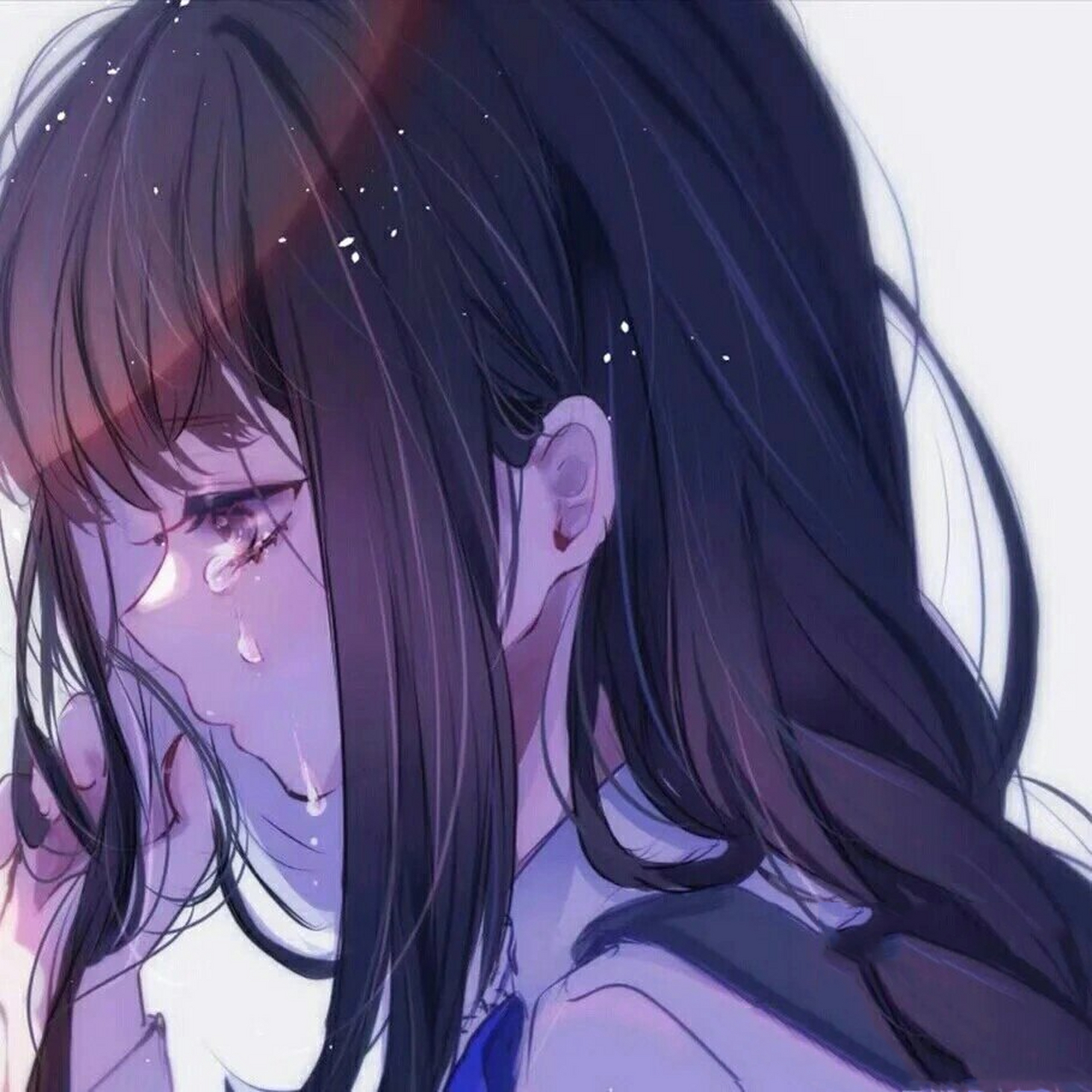 流泪女动漫头像 你们现在和自己的闺蜜关系怎么样?