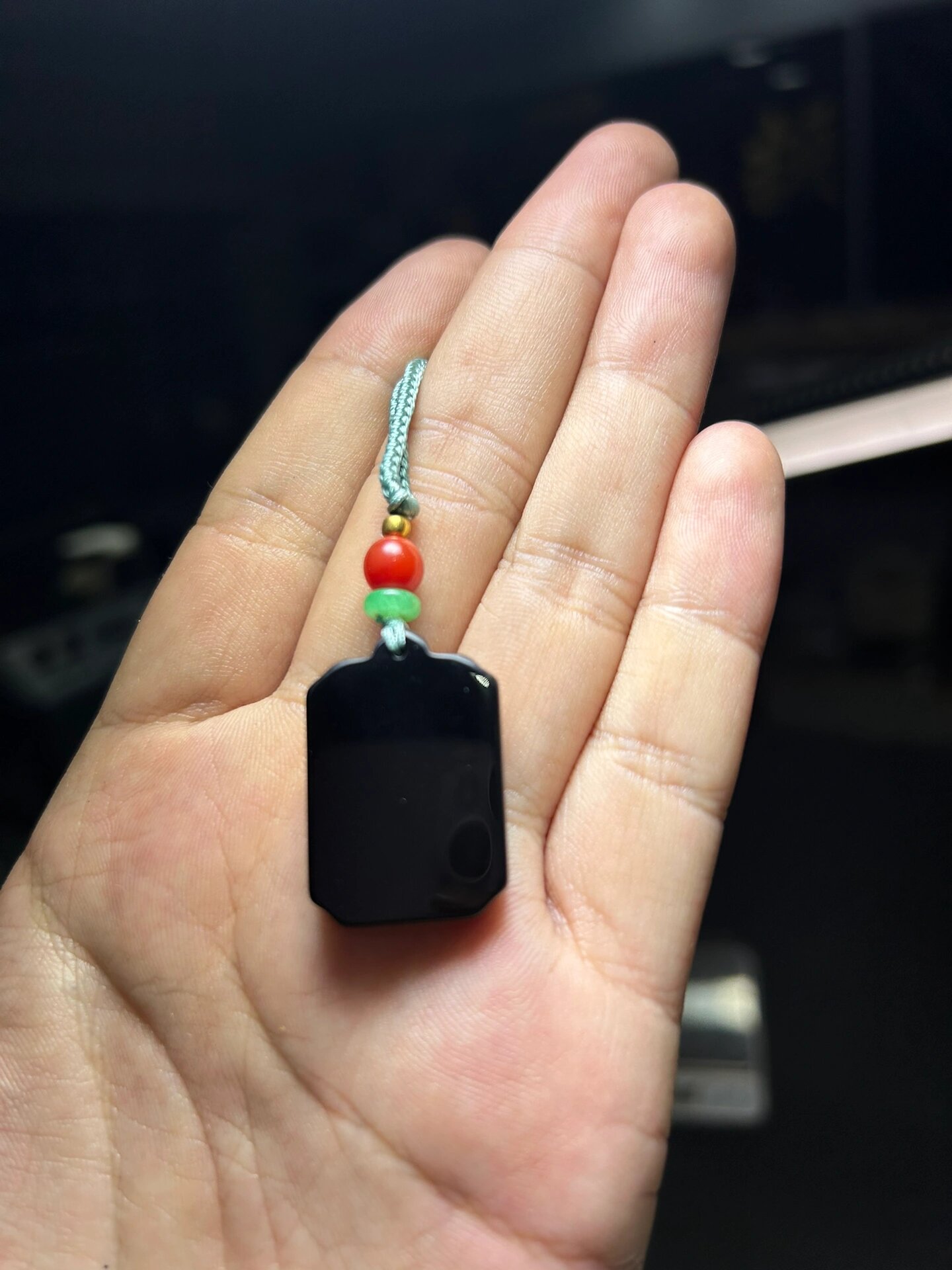 新店开业,和田玉墨玉黑羊脂平安无事牌情侣