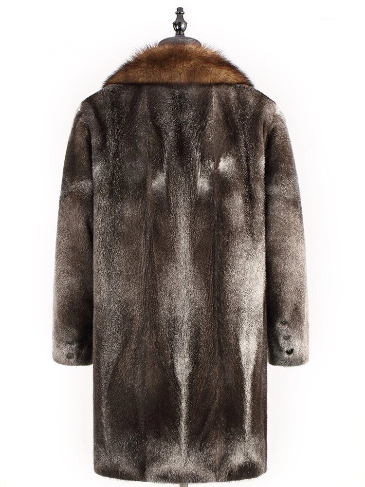 新款貂皮大衣男整貂外套渔貂领进口星辰
