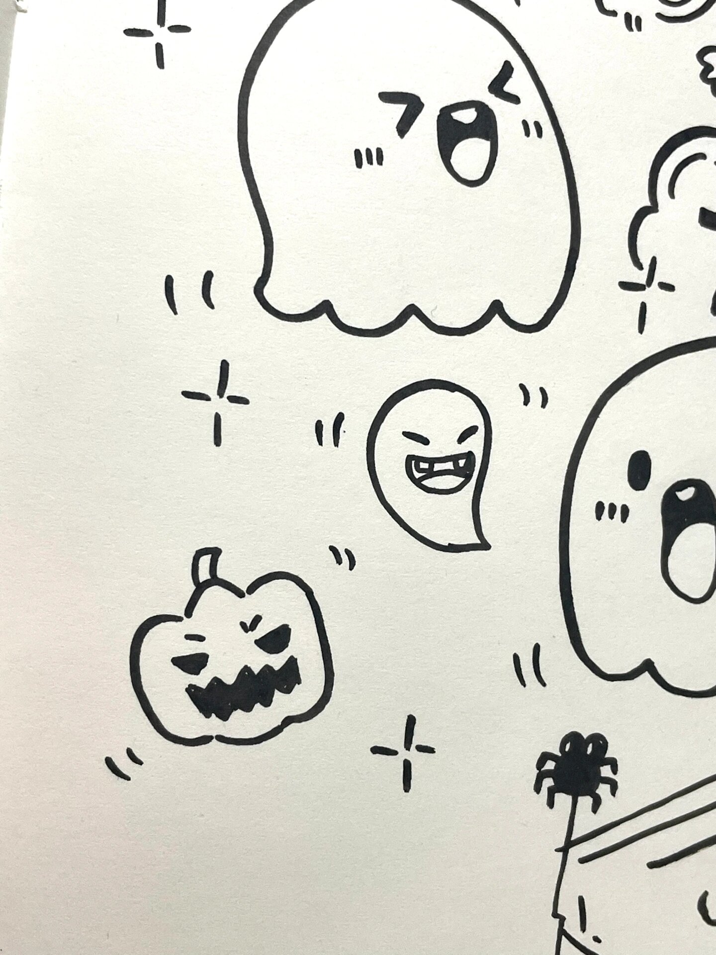 249|99万圣节97可爱鬼|简笔画手帐素材