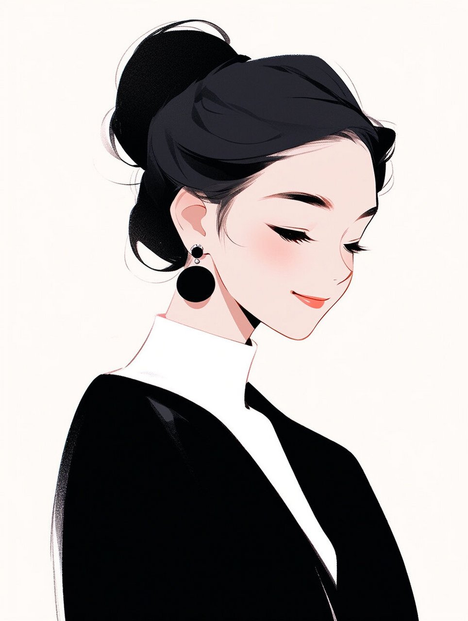 极简主义|经典黑白飒气又温柔女生头像 愿你忠于自己,活的认真,笑的