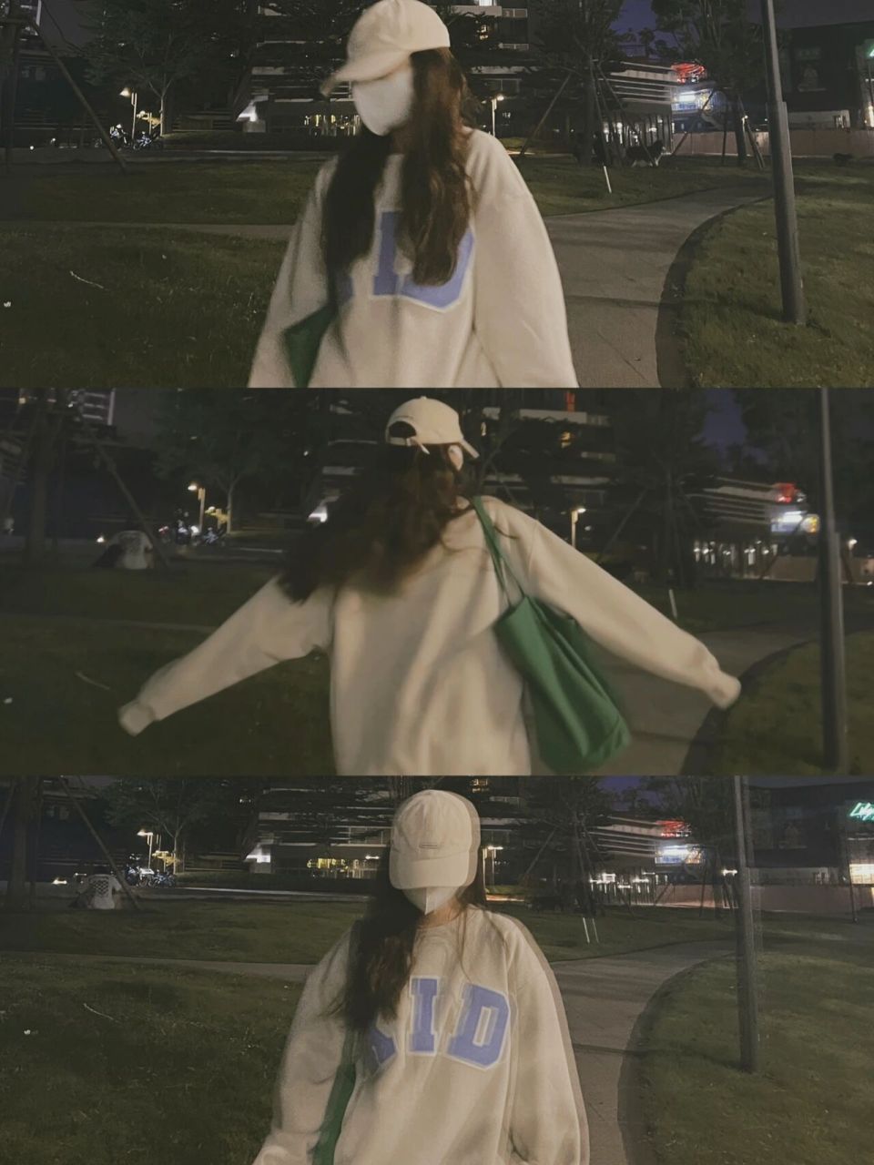 夜晚路边这样拍不露脸氛围感照片好好看 91原相机实况醒图滤镜:迈阿