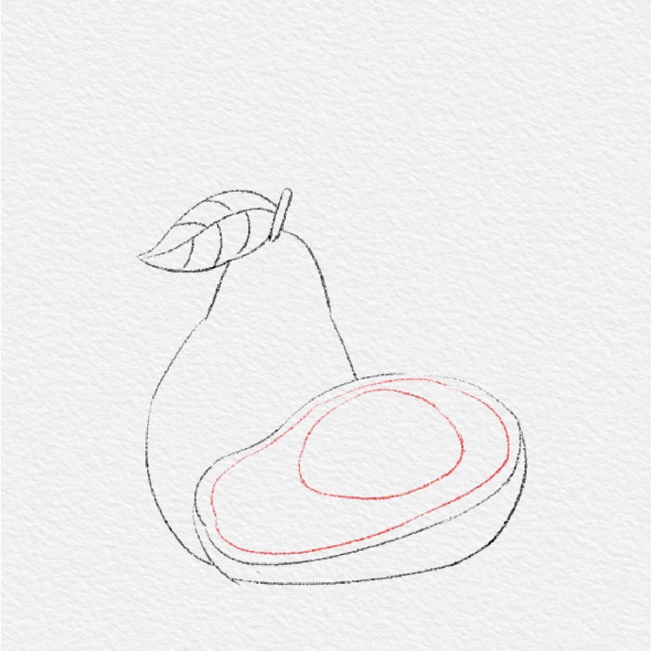 水果类—牛油果05简笔画