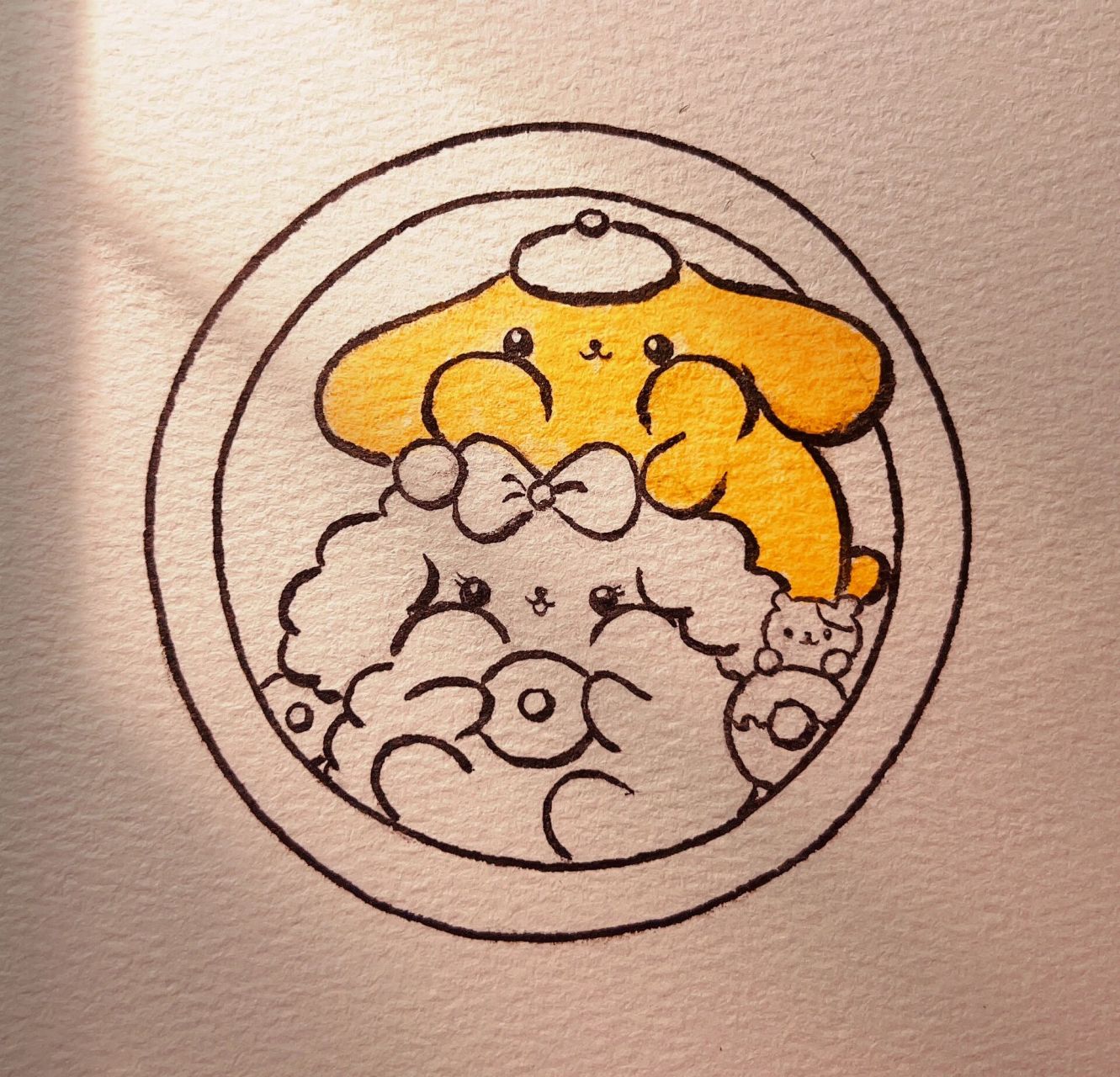 布丁狗简笔画 你就像礼物一样出现在我的生命里