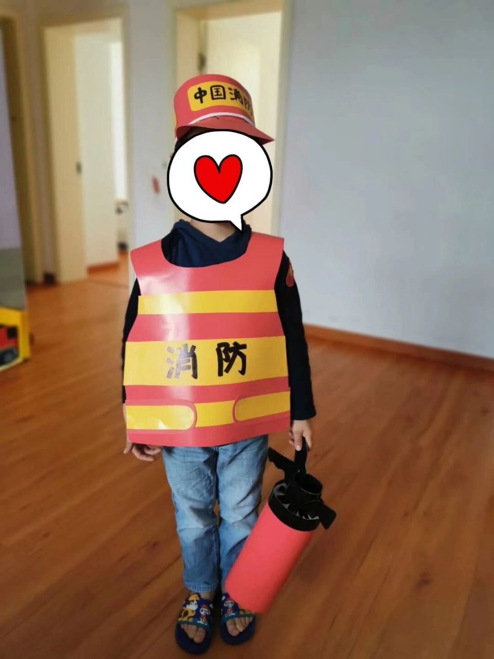 儿童手工消防帽怎么做图片