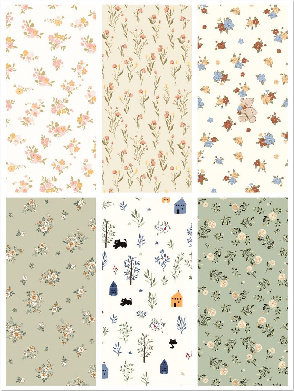 863期 碎花小卡通系列图案 手机壁纸 #壁纸# #原创壁纸# #手机壁纸