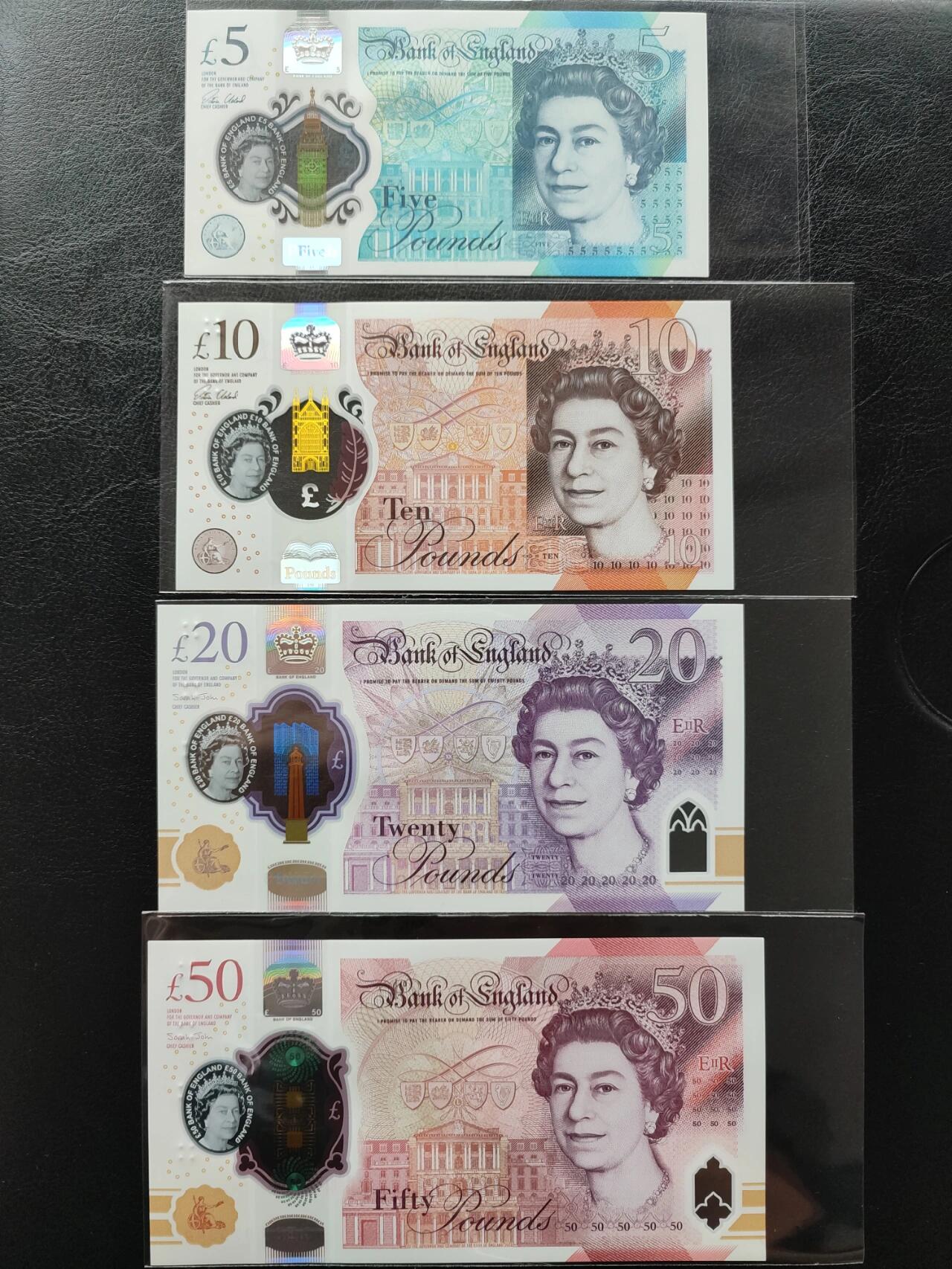 英镑 英国塑料钞 英国女王头像钱币