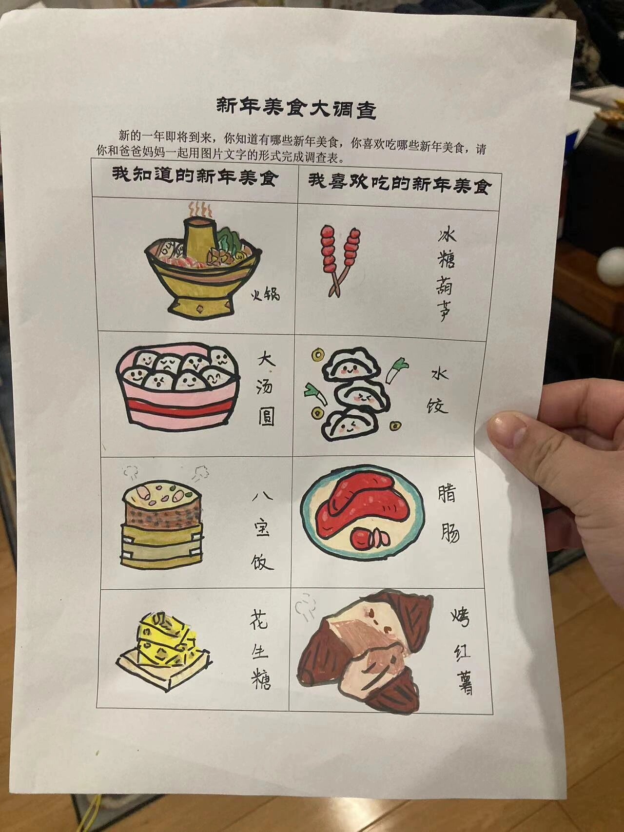 幼儿园小朋友的新年美食大调查
