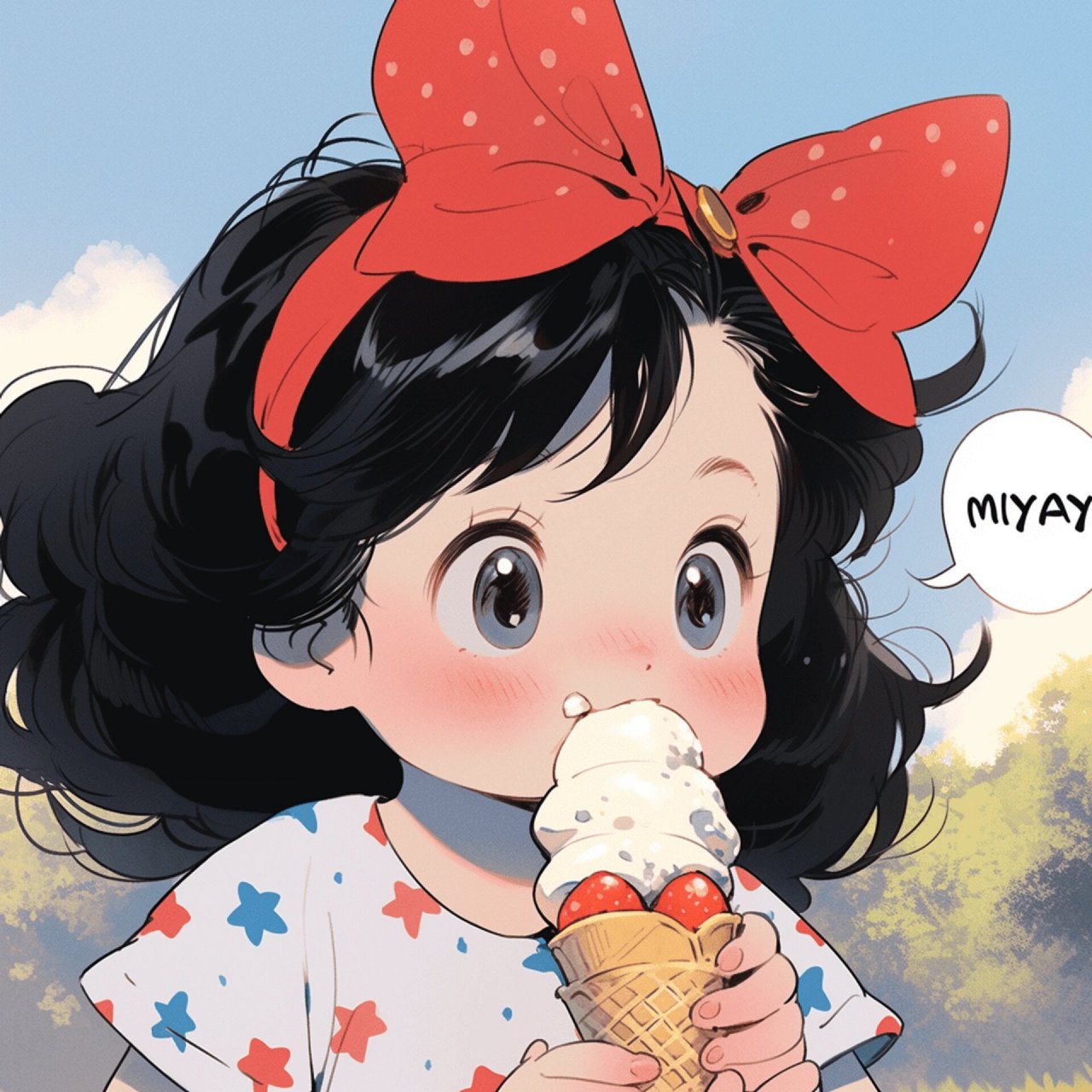 可爱头像‖夏日冰淇淋 今天是吃着冰淇淋的可爱女孩!