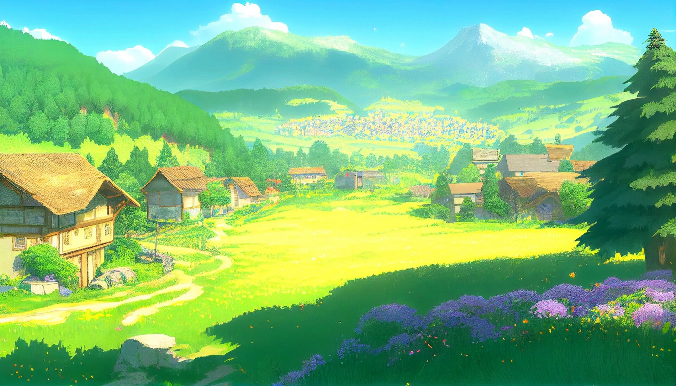 艺术插画|唯美乡间田野风景插画 分享一组唯美的乡间风景插画～ 顺着