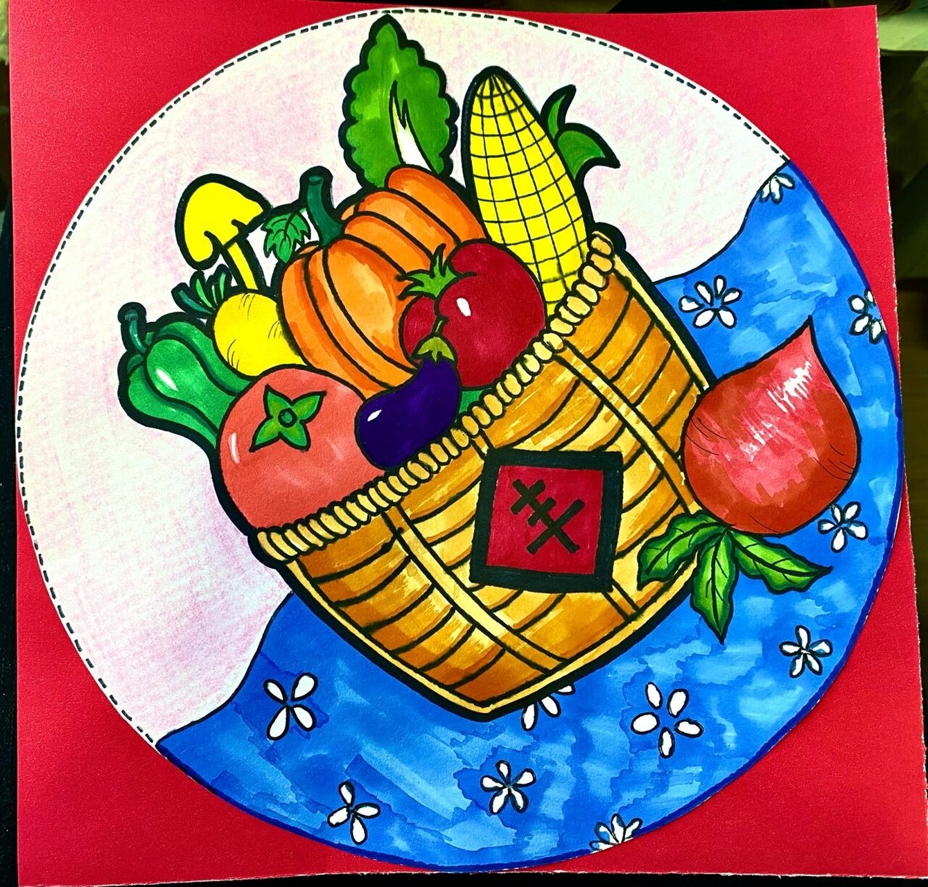 儿童画   水彩《大丰收》