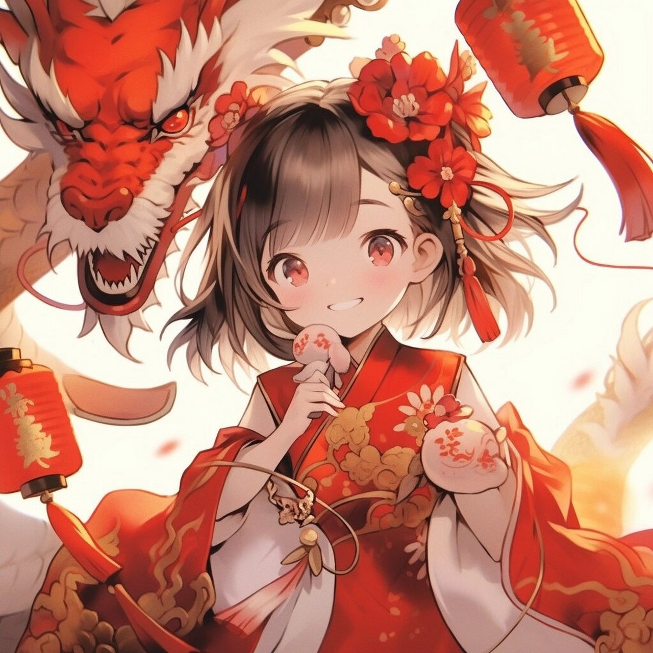 新年情头|2024年龙年限定版情头 #古风头像# #动漫女生头像# #好看