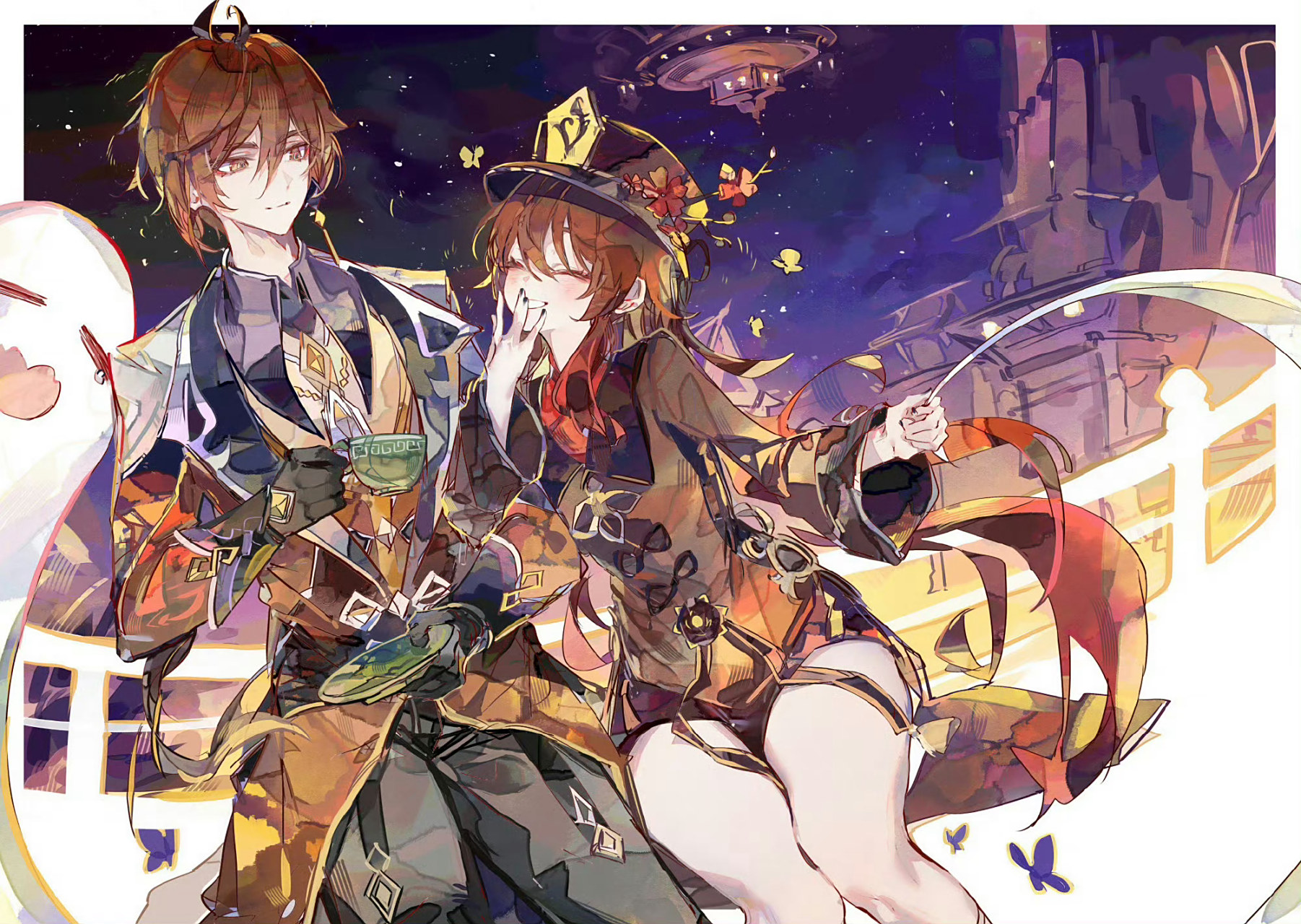 3版本#原神#  钟离大人和胡桃大小姐一起跨年 作者:cocoballking